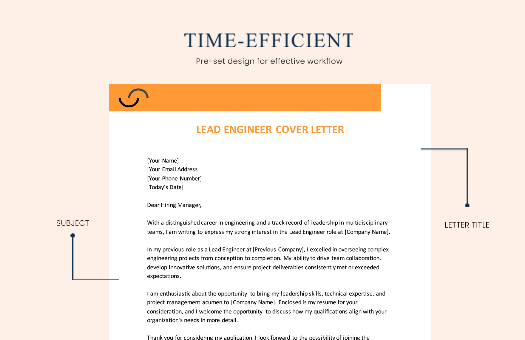 Lead Engineer Cover Letter