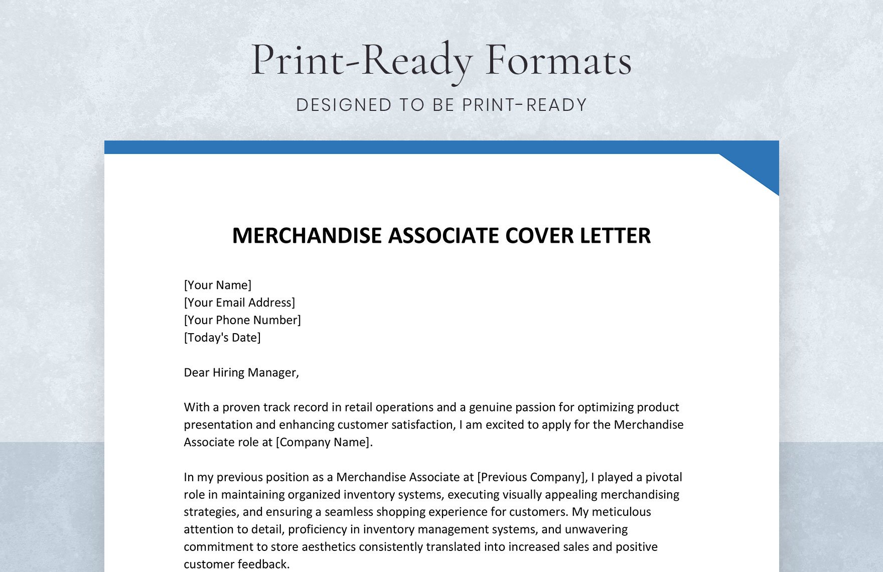 Merchandise Associate Cover Letter
