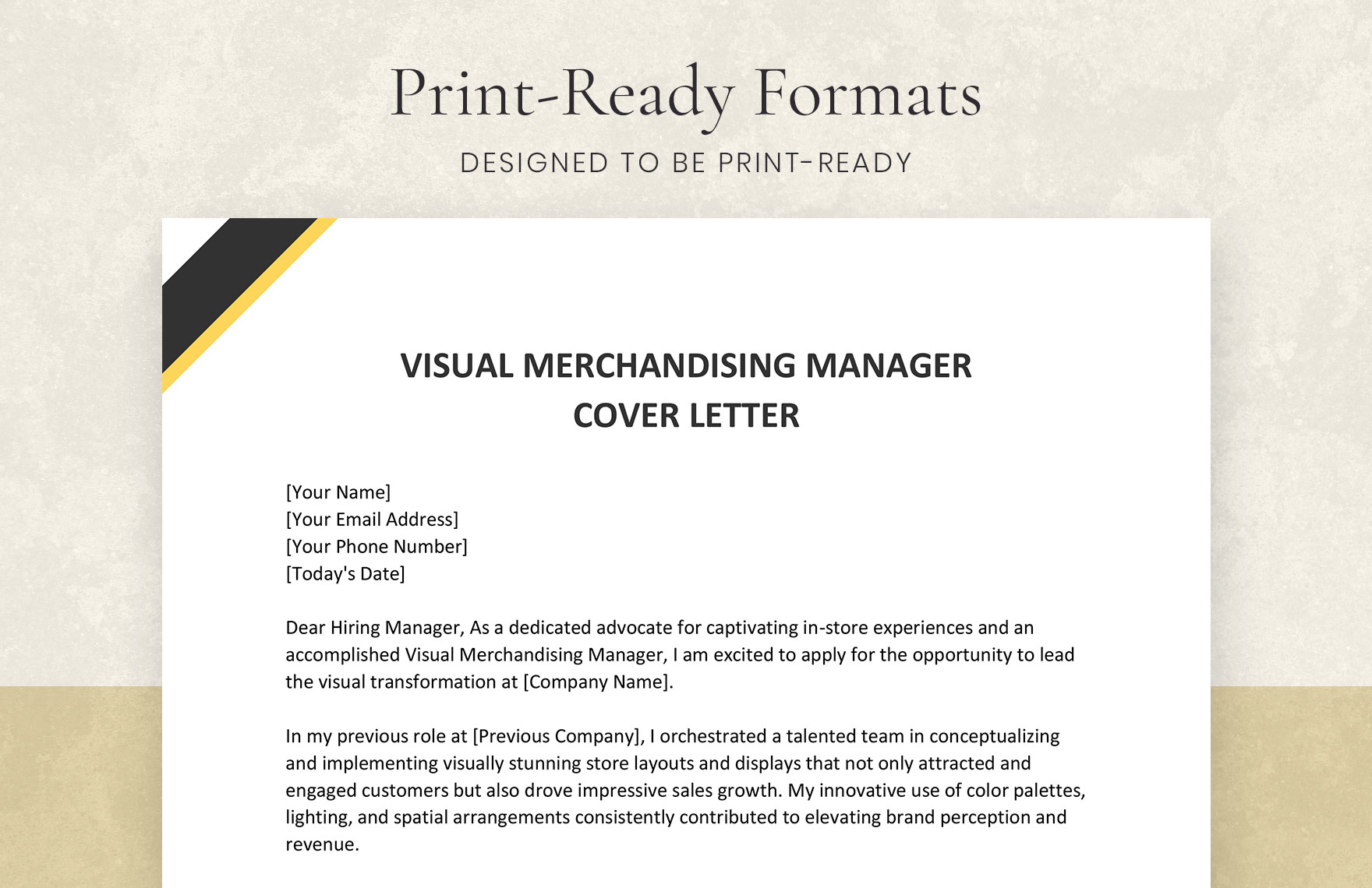Visual Merchandising Manager Cover Letter