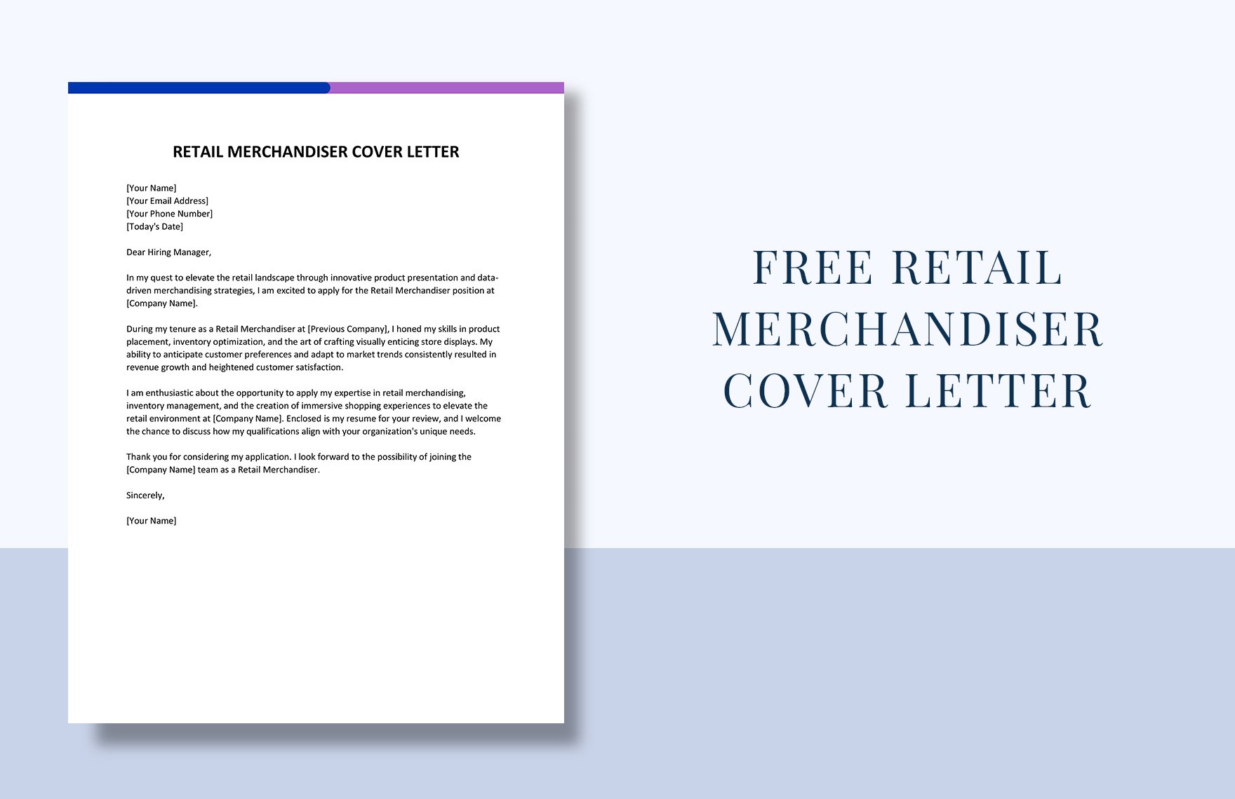 Retail Merchandiser Cover Letter in Google Docs, Word - Download ...