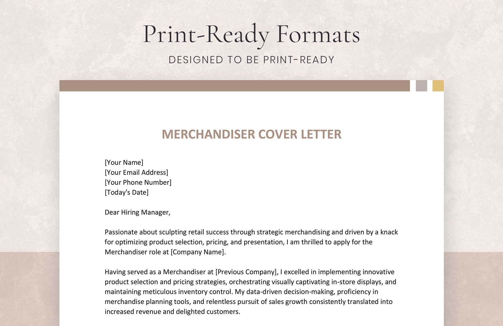 Merchandiser Cover Letter