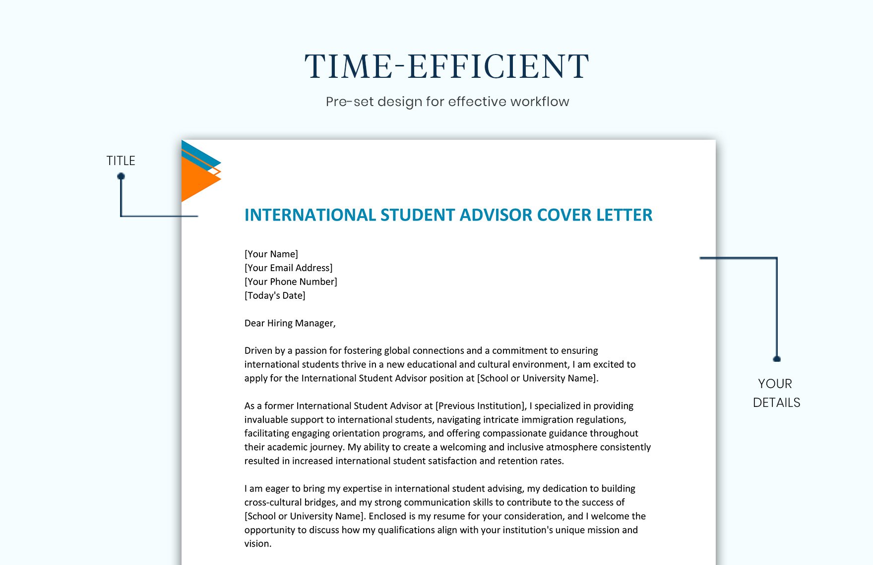 International Student Advisor Cover Letter