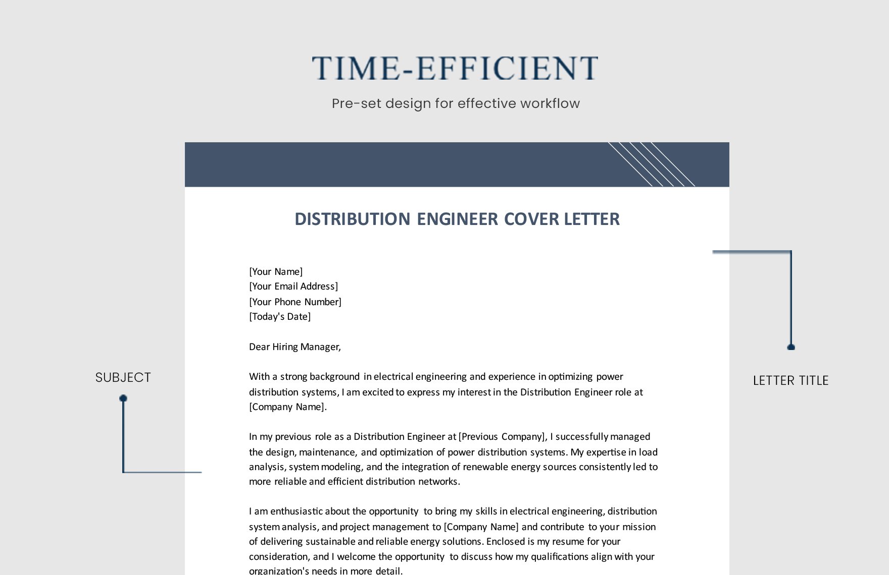 Distribution Engineer Cover Letter