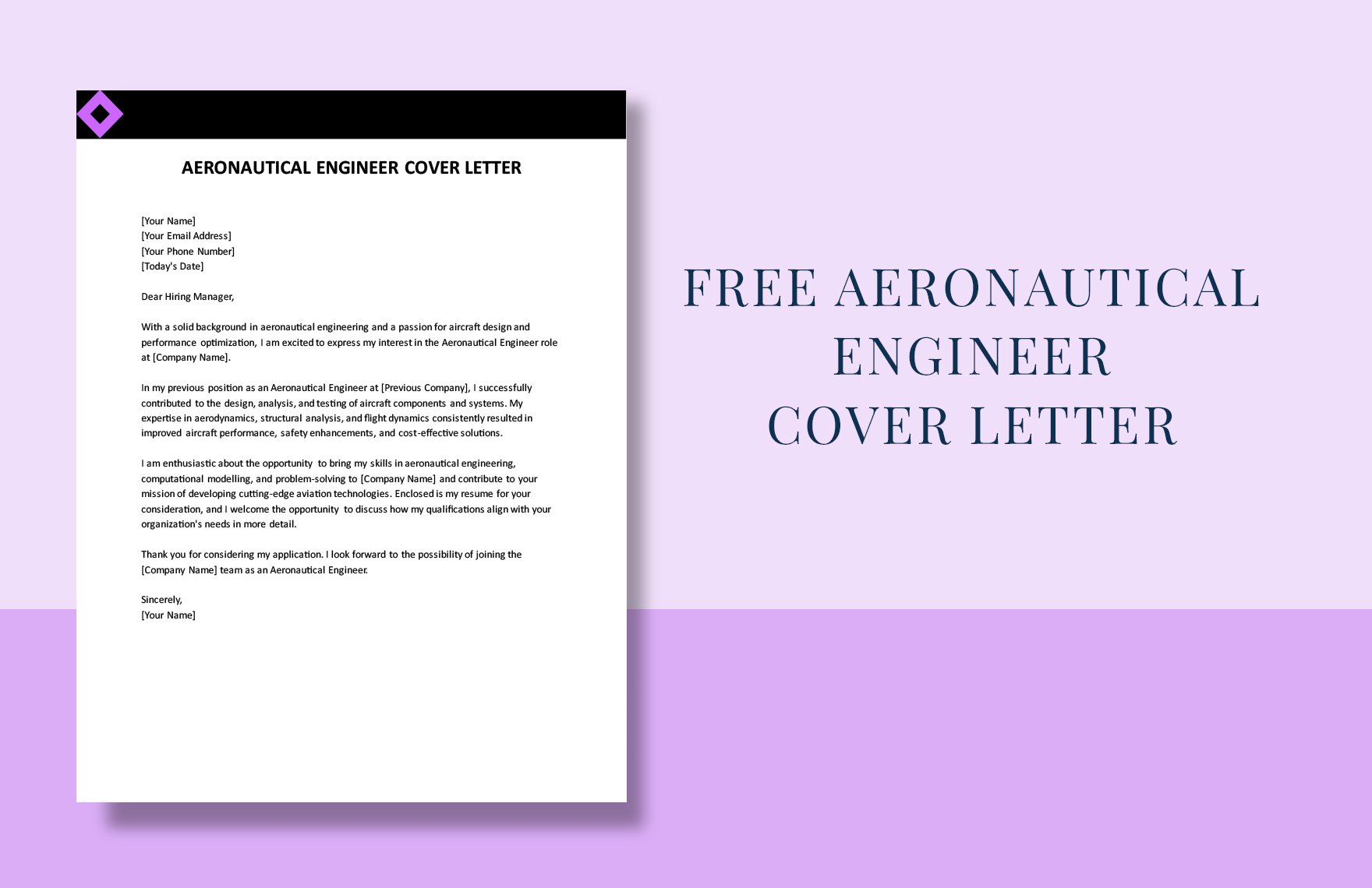 Aeronautical Engineer Cover Letter in Word, Google Docs, PDF