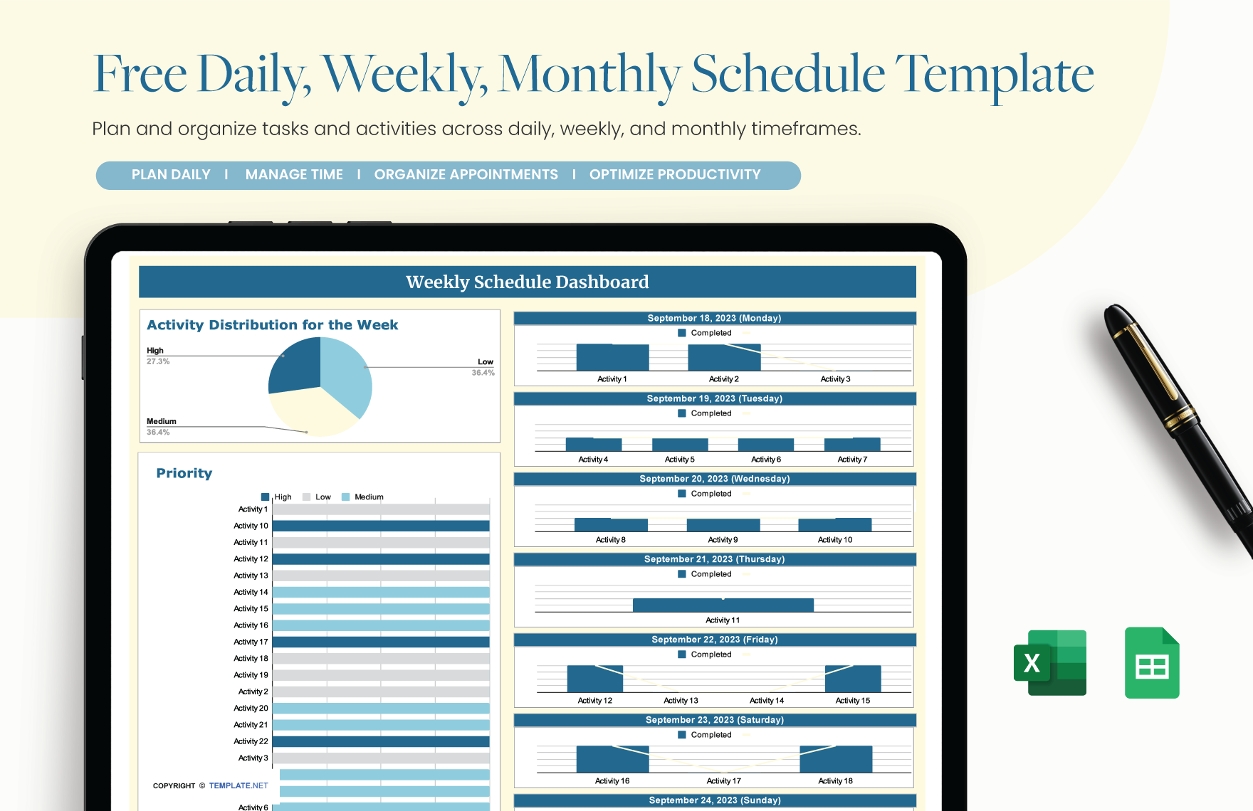 Free Schedule Layouts Template - Download in Excel, Google Sheets ...