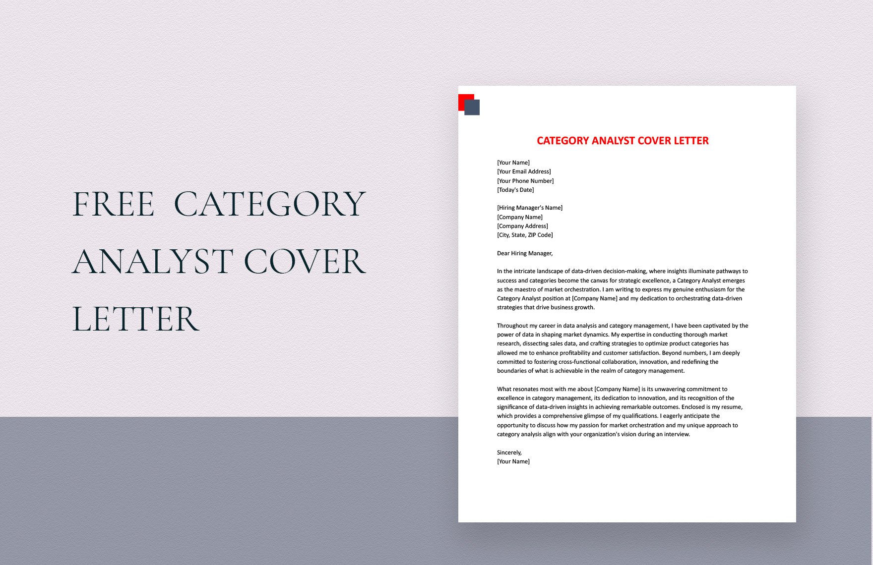Category Analyst Cover Letter