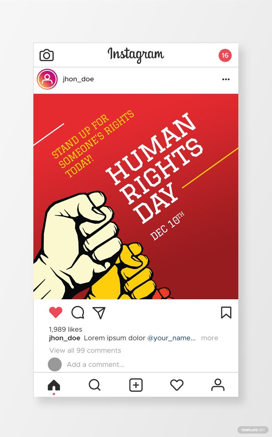World Human Rights Day Instagram Story Template in PSD