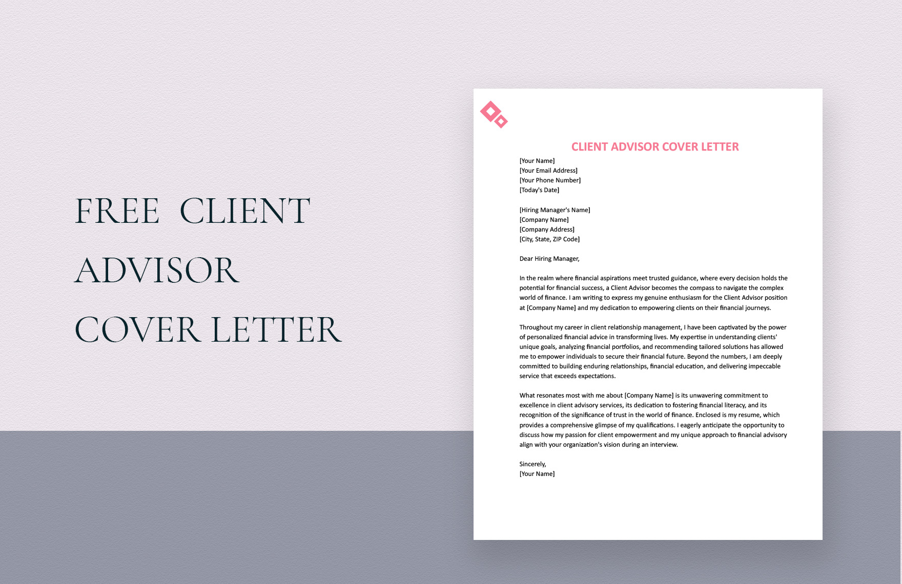 Client Advisor Cover Letter