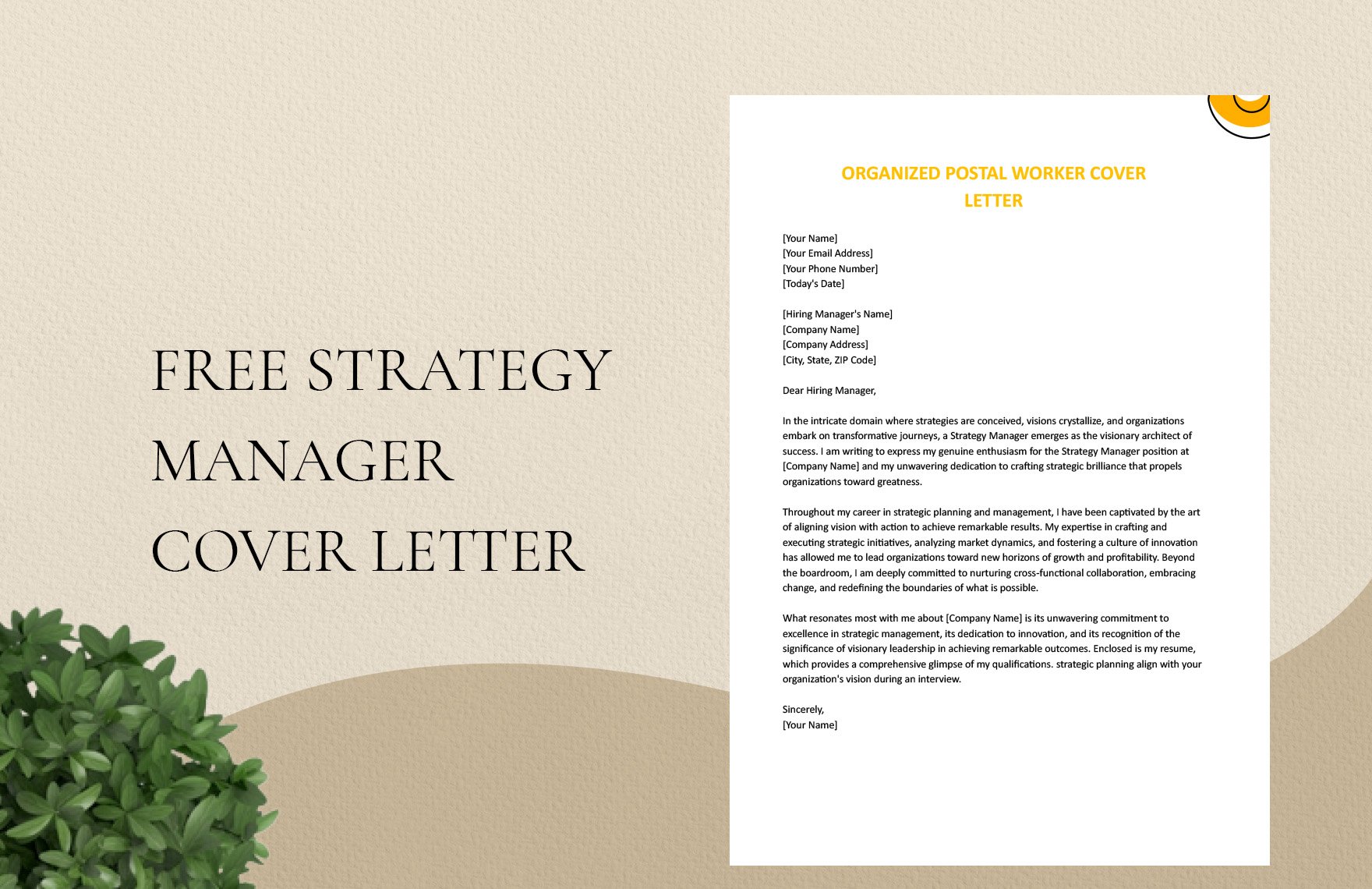 Strategy Manager Cover Letter