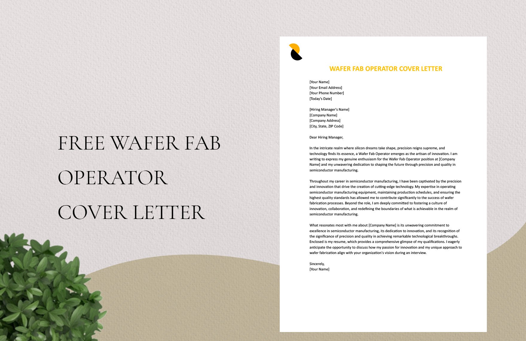 Wafer Fab Operator Cover Letter