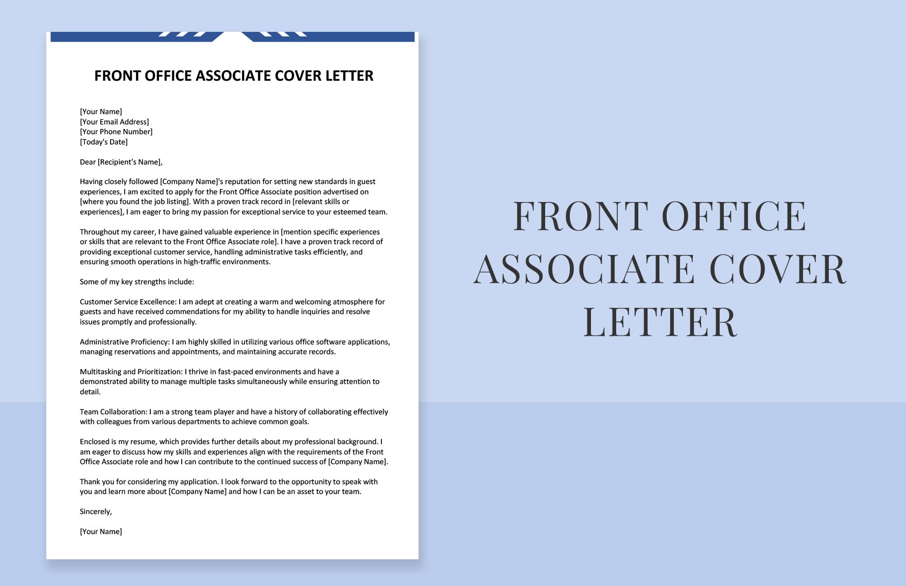 Front Office Associate Cover Letter