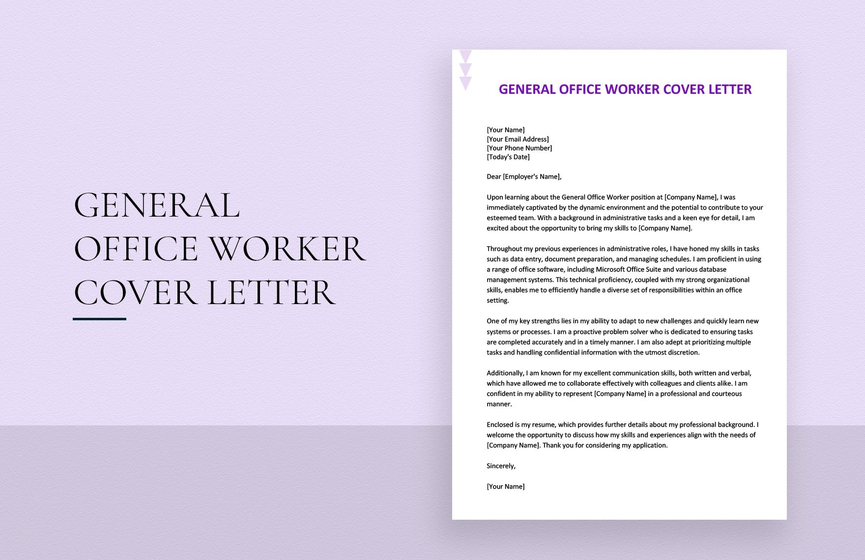 General Office Worker Cover Letter