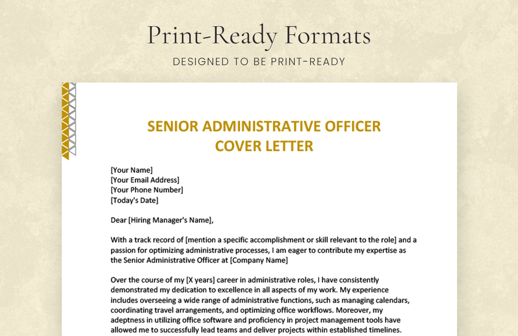 Senior Administrative Officer Cover Letter