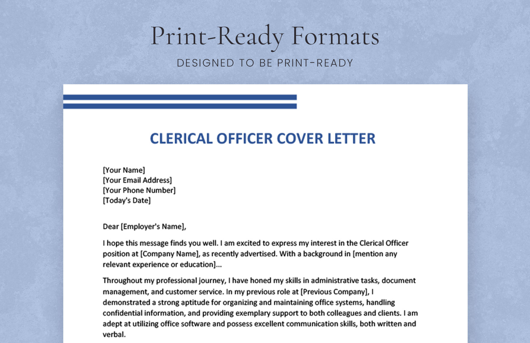 Clerical Officer Cover Letter