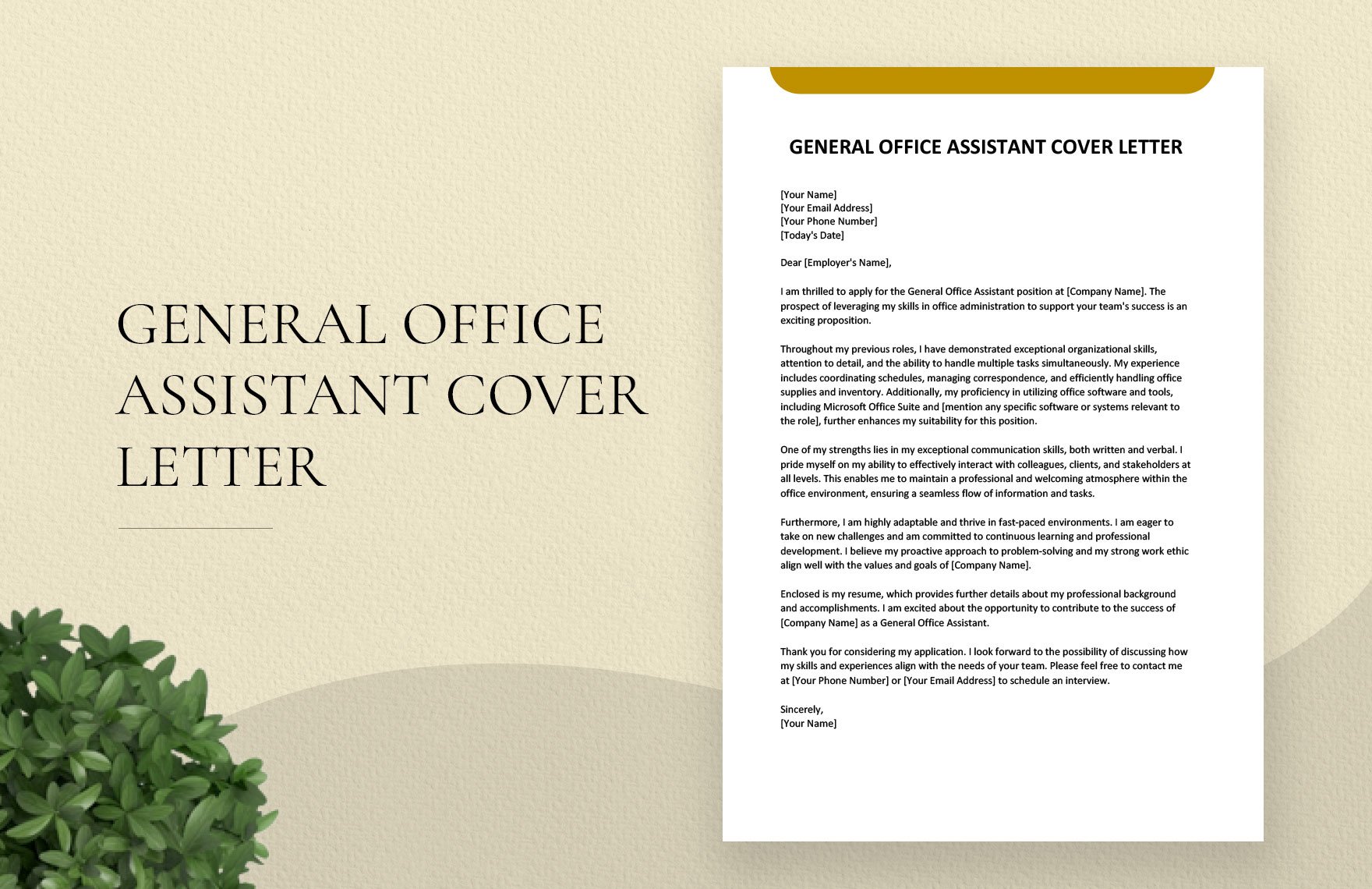 General Office Assistant Cover Letter