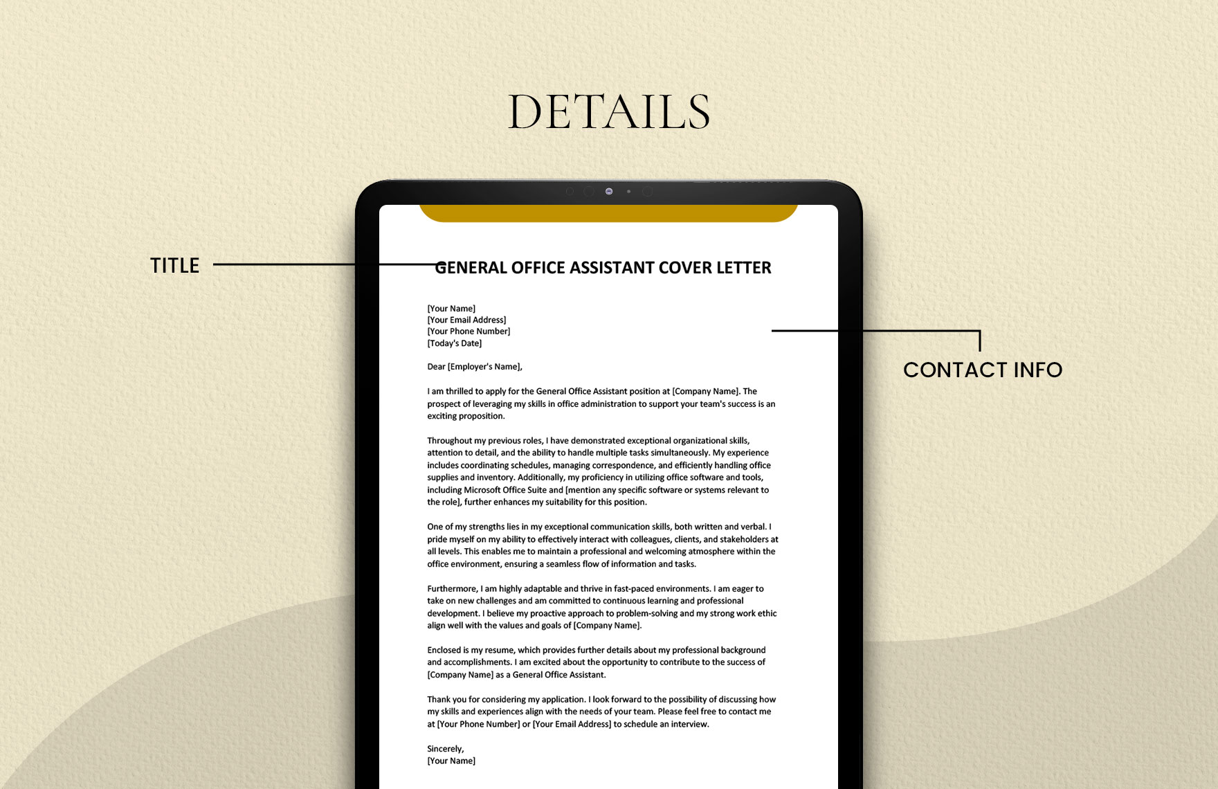 General Office Assistant Cover Letter