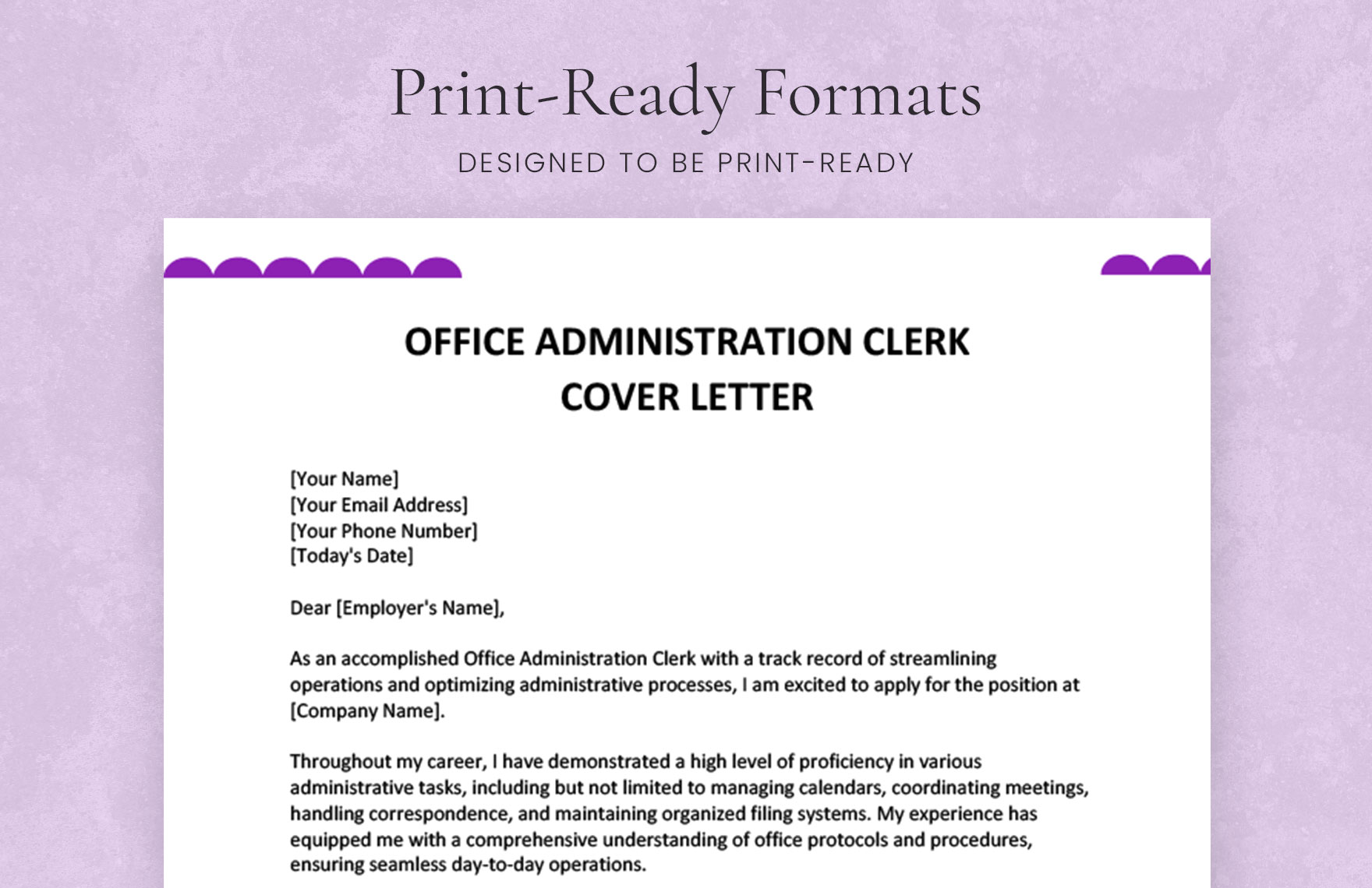 Office Administration Clerk Cover Letter