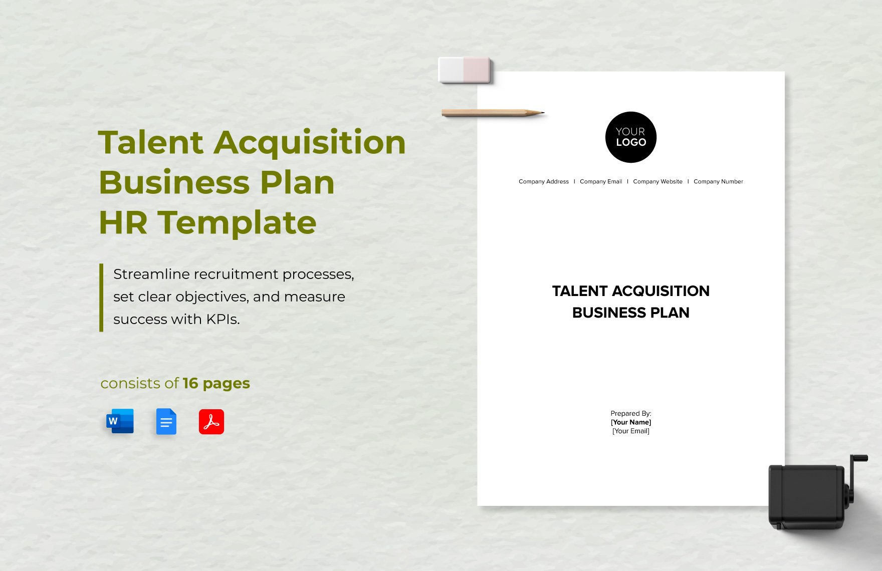 Talent Acquisition Business Plan HR Template