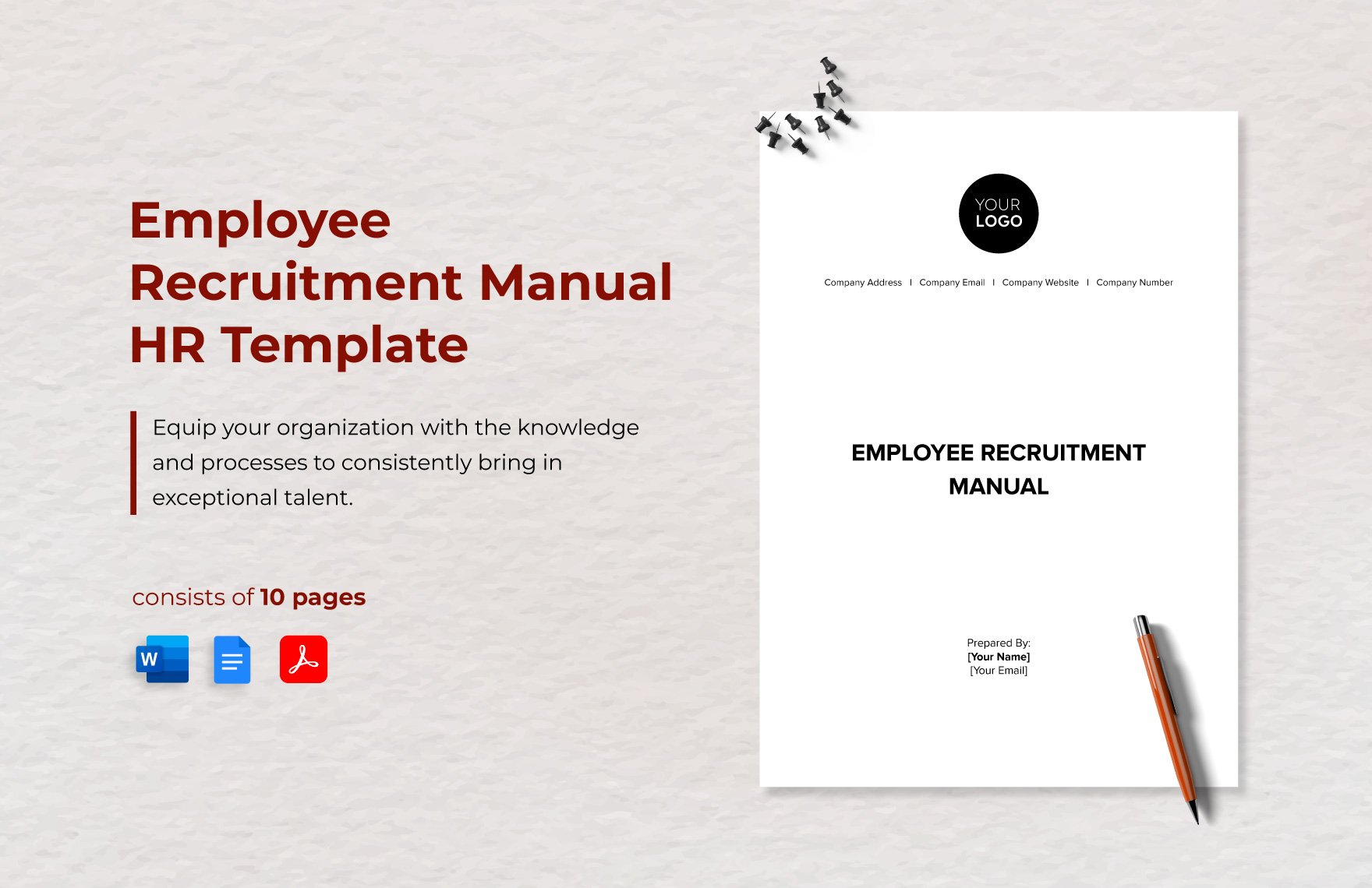 Employee Recruitment Manual HR Template in Word, Google Docs, PDF