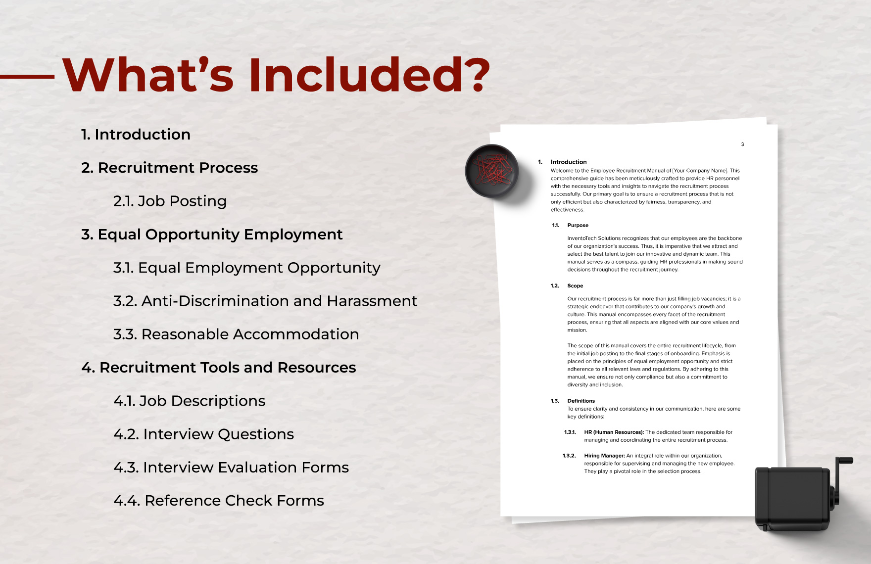 Employee Recruitment Manual HR Template