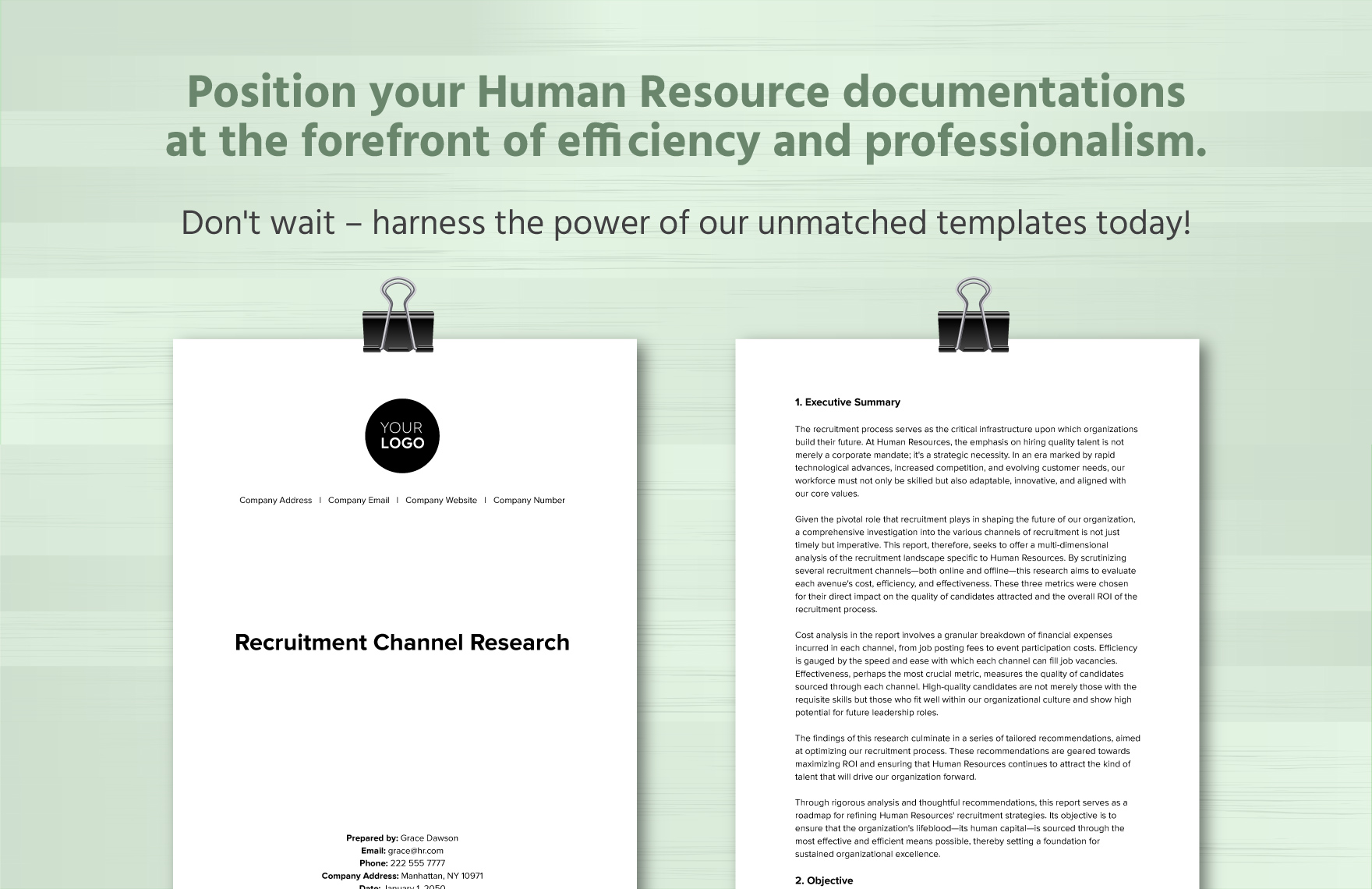 Recruitment Channel Research HR Template