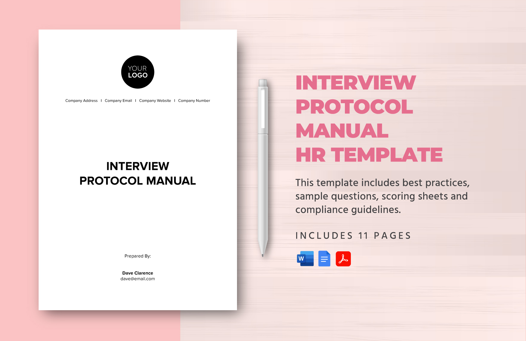 Interview Protocol Manual HR Template in Word, Google Docs, PDF