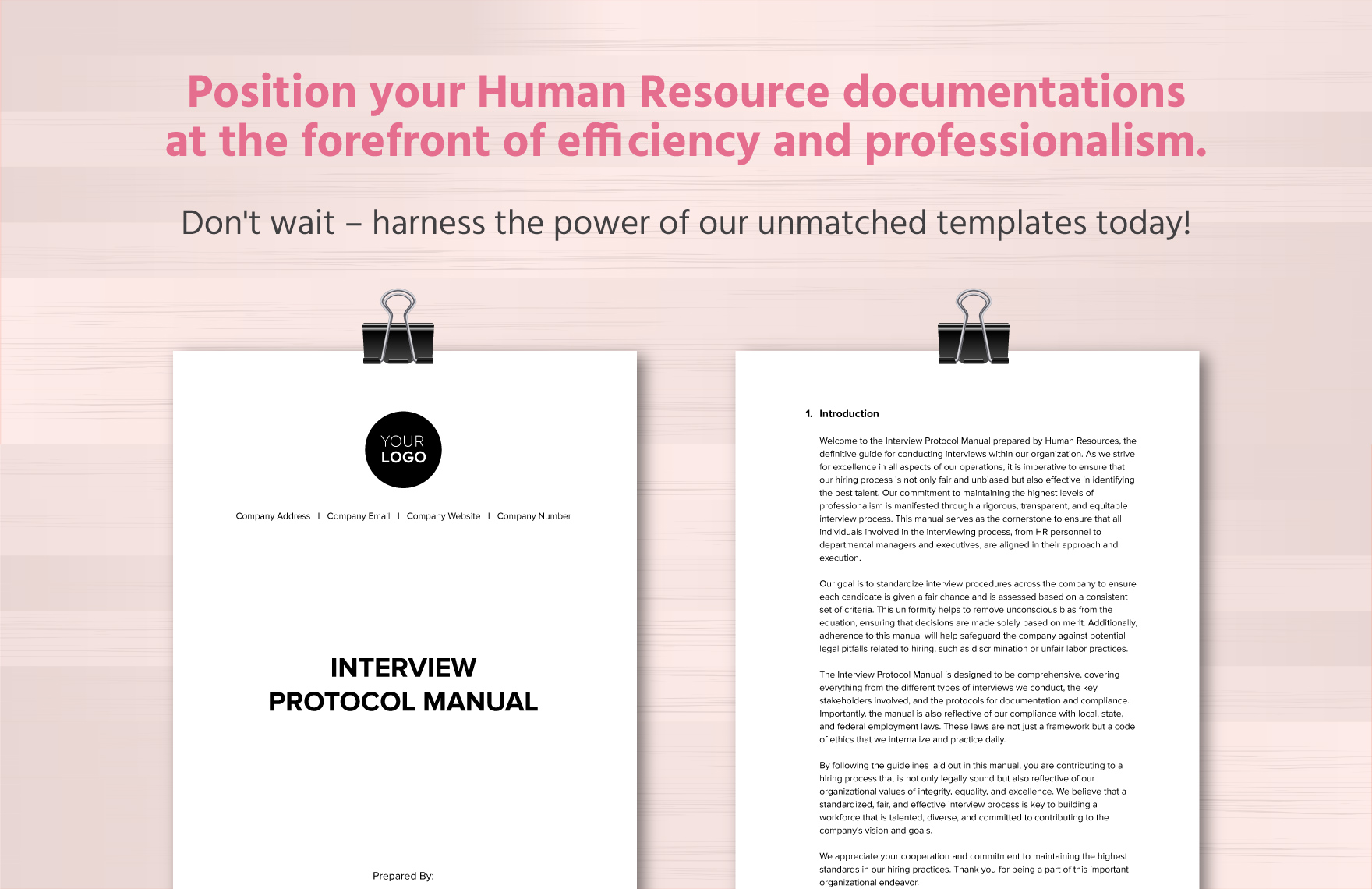 Interview Protocol Manual HR Template