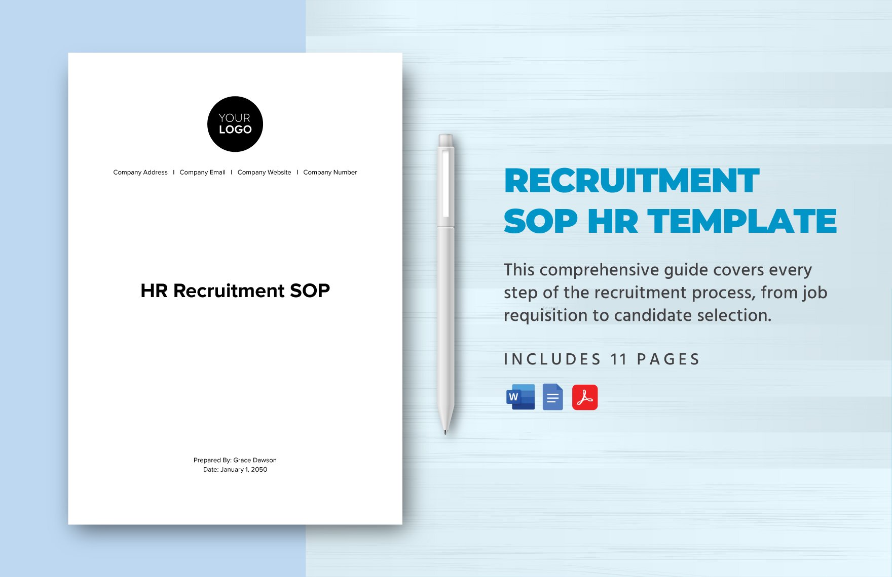 Recruitment SOP HR Template in Word, Google Docs, PDF