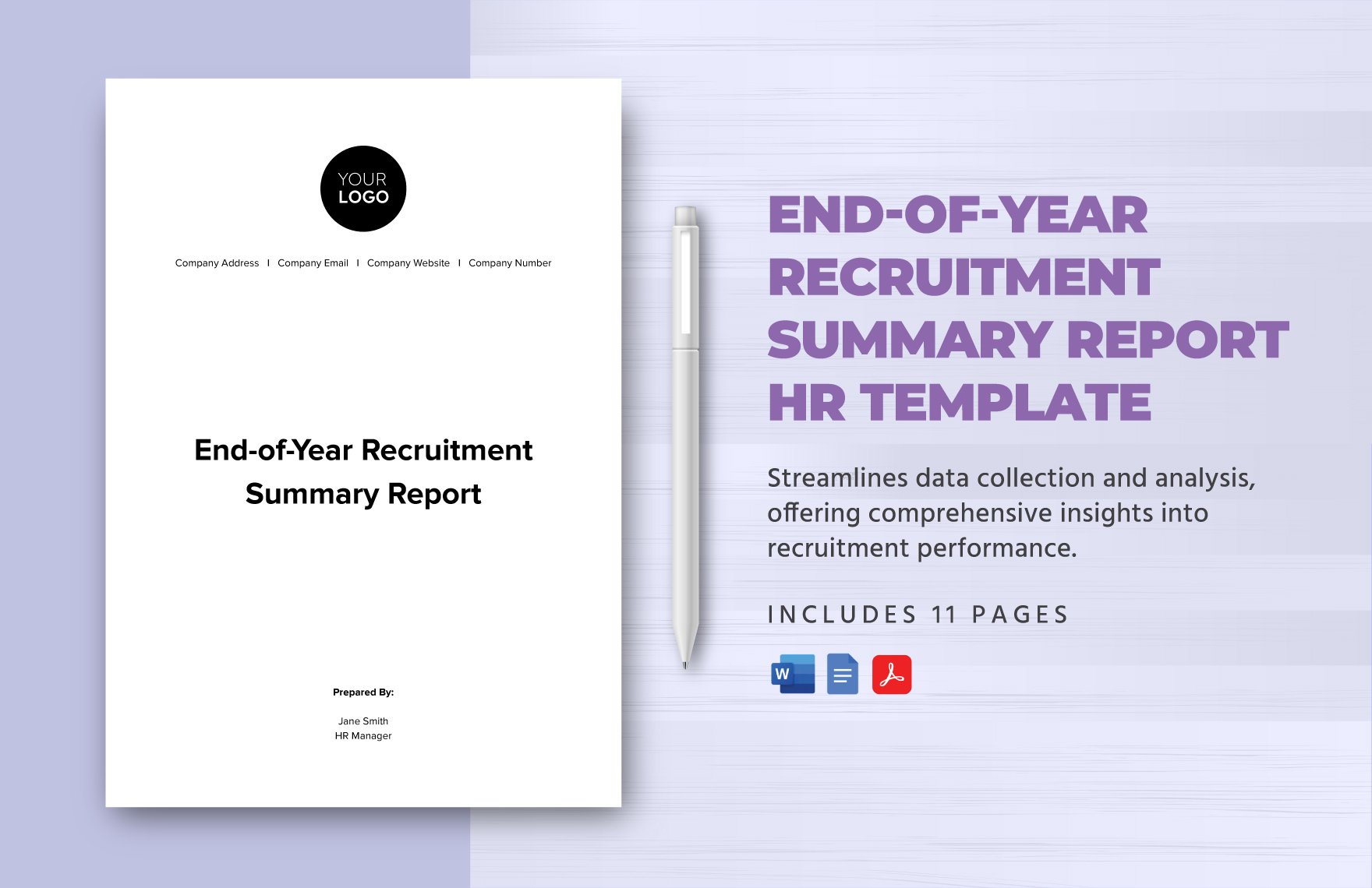 End-of-Year Recruitment Summary Report HR Template
