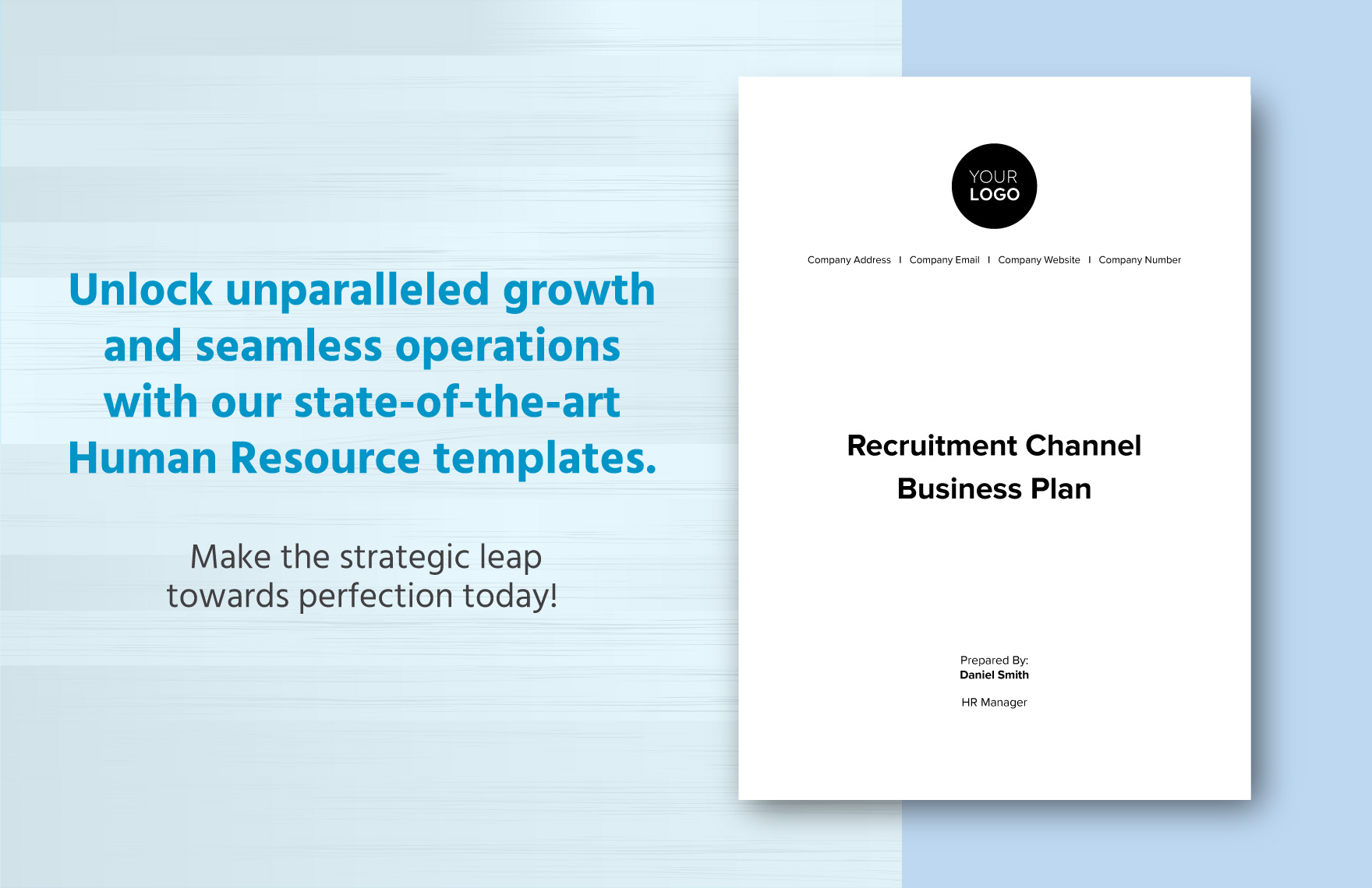 Recruitment Channel Business Plan HR Template