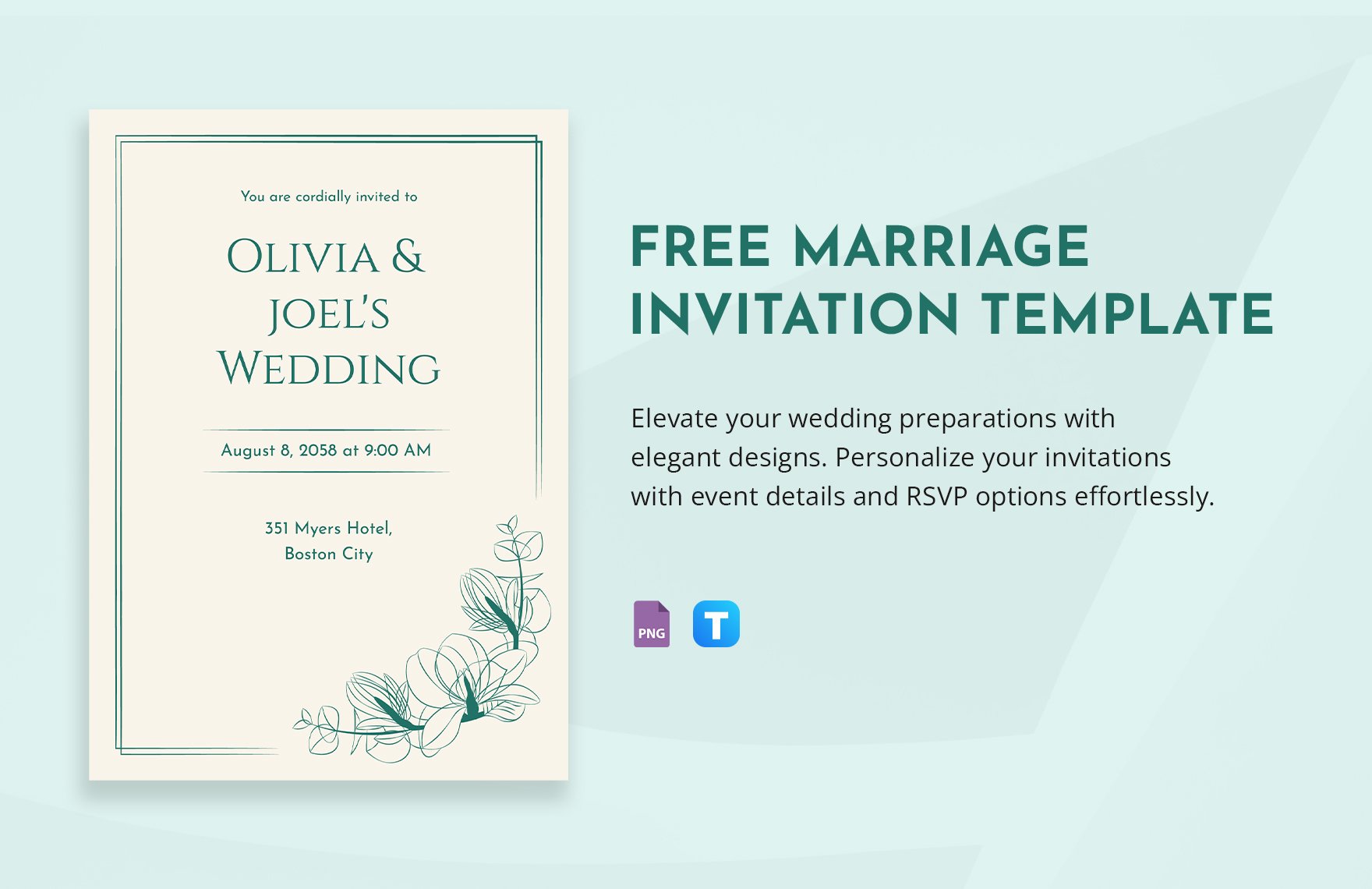Marriage Invitation Template in PNG