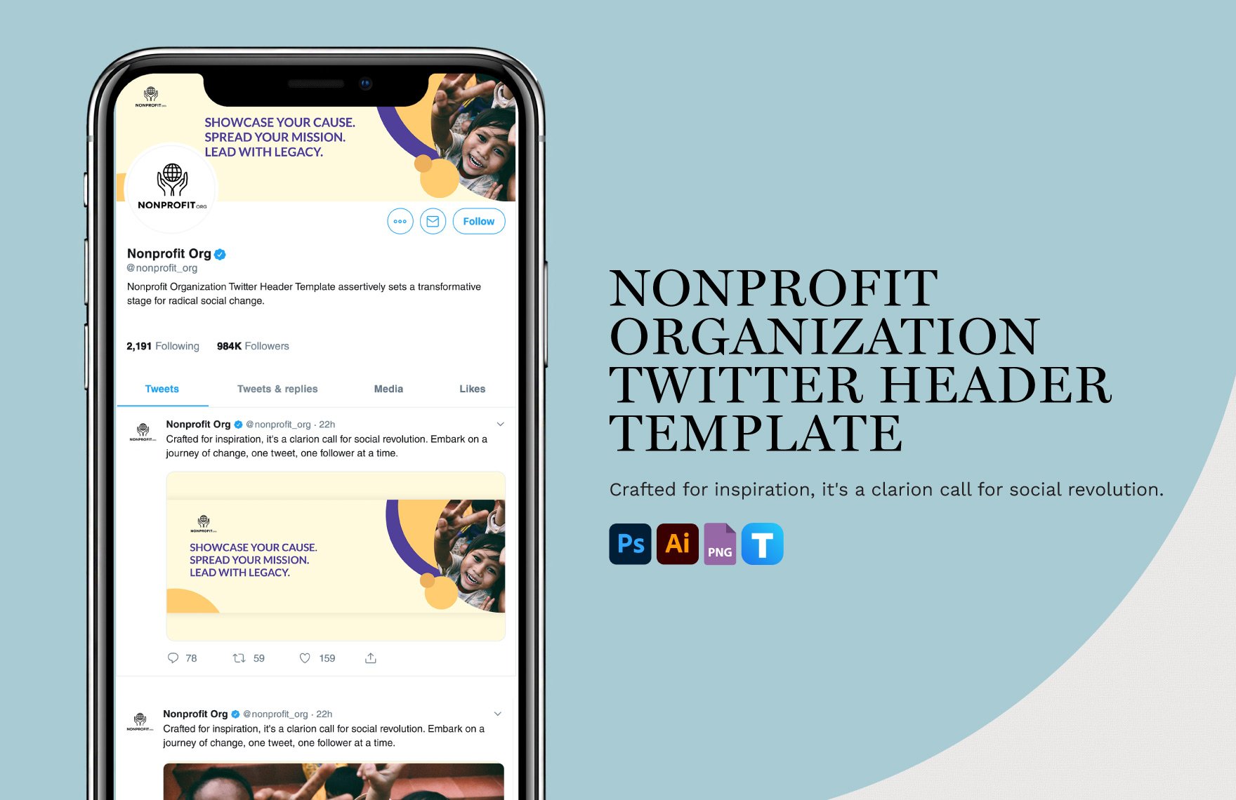 Nonprofit Organization Twitter Header Template