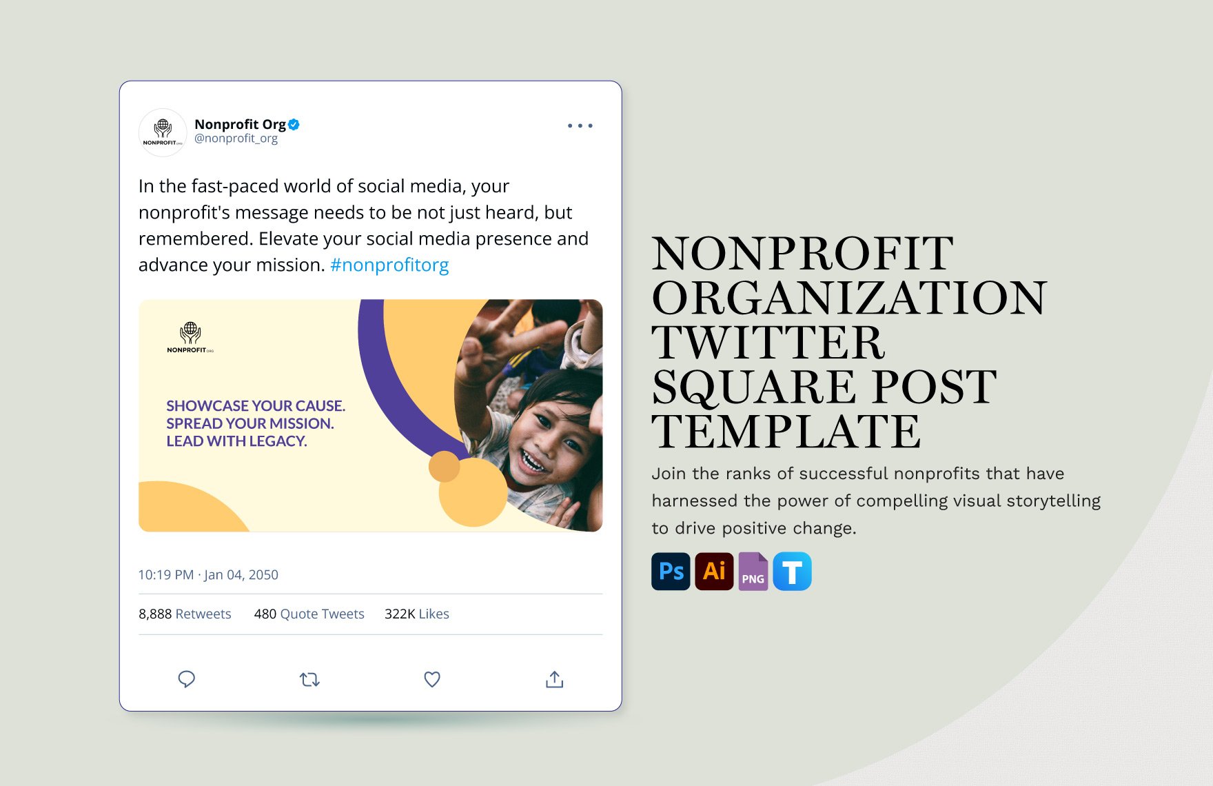 Nonprofit Organization Twitter Square Post Template