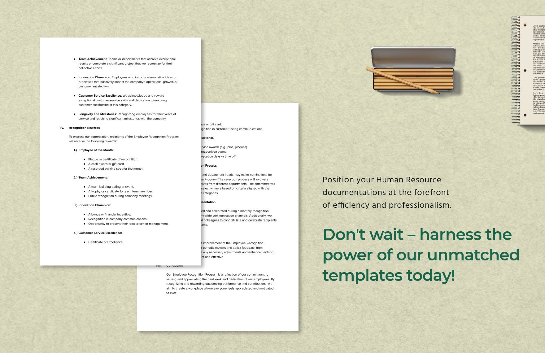 Employee Recognition Program HR Template