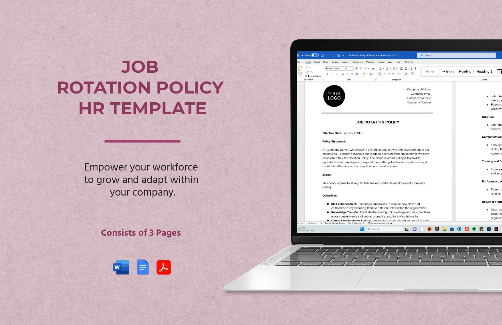 Job Rotation Policy HR Template