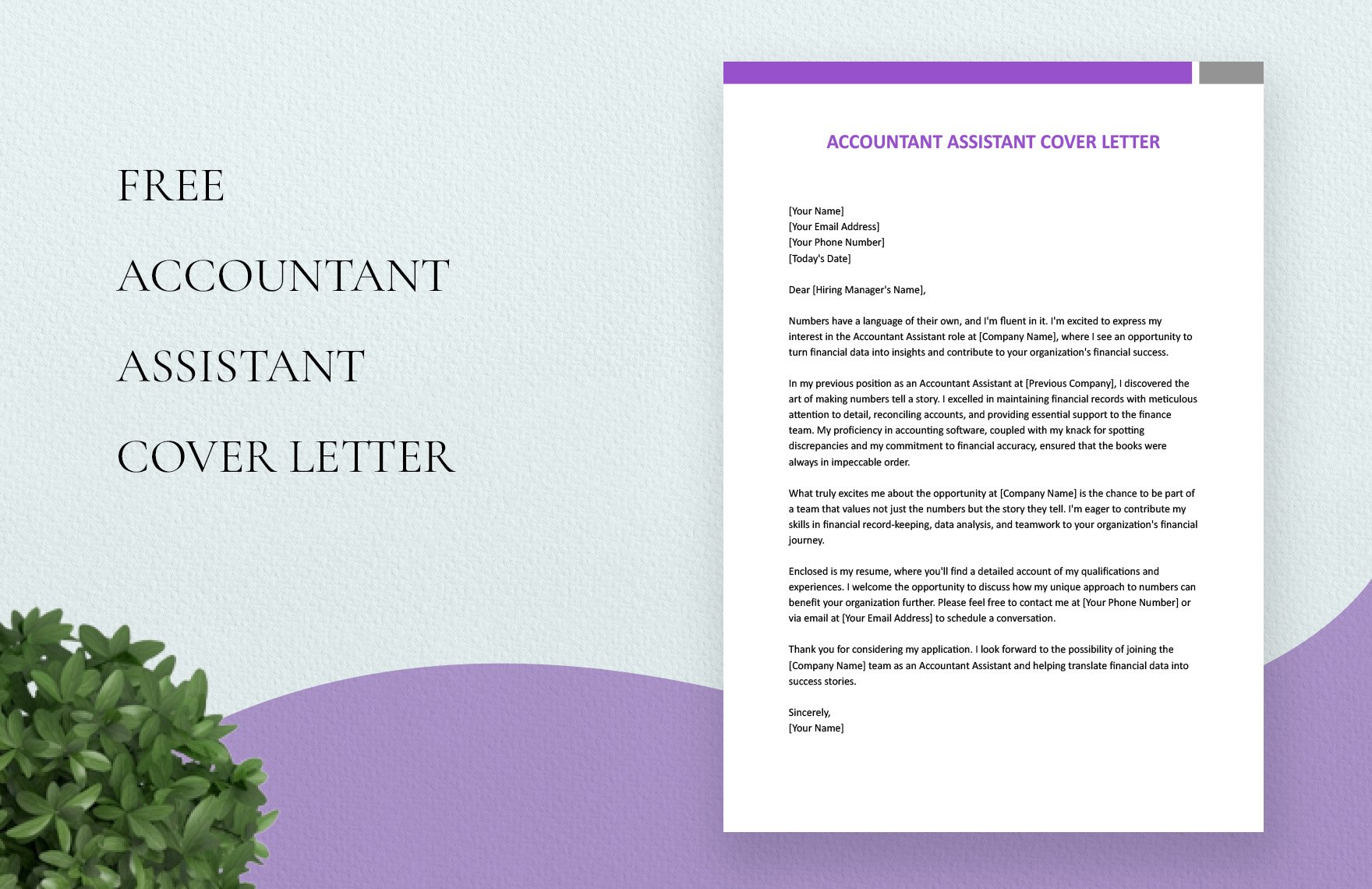 Accountant Assistant Cover Letter