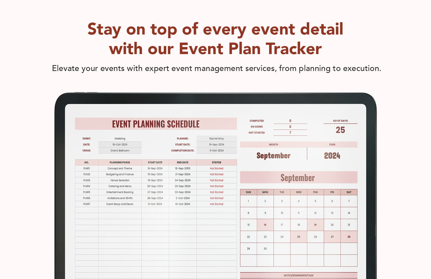 Event Planning Schedule Template