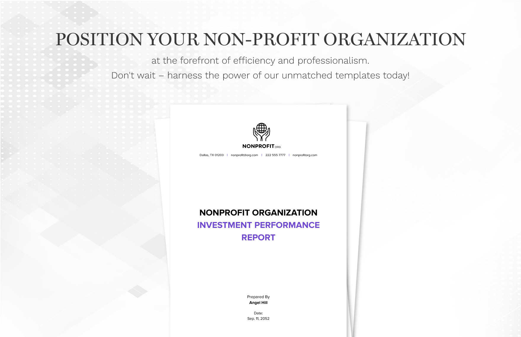 Nonprofit Organization Investment Performance Report Template