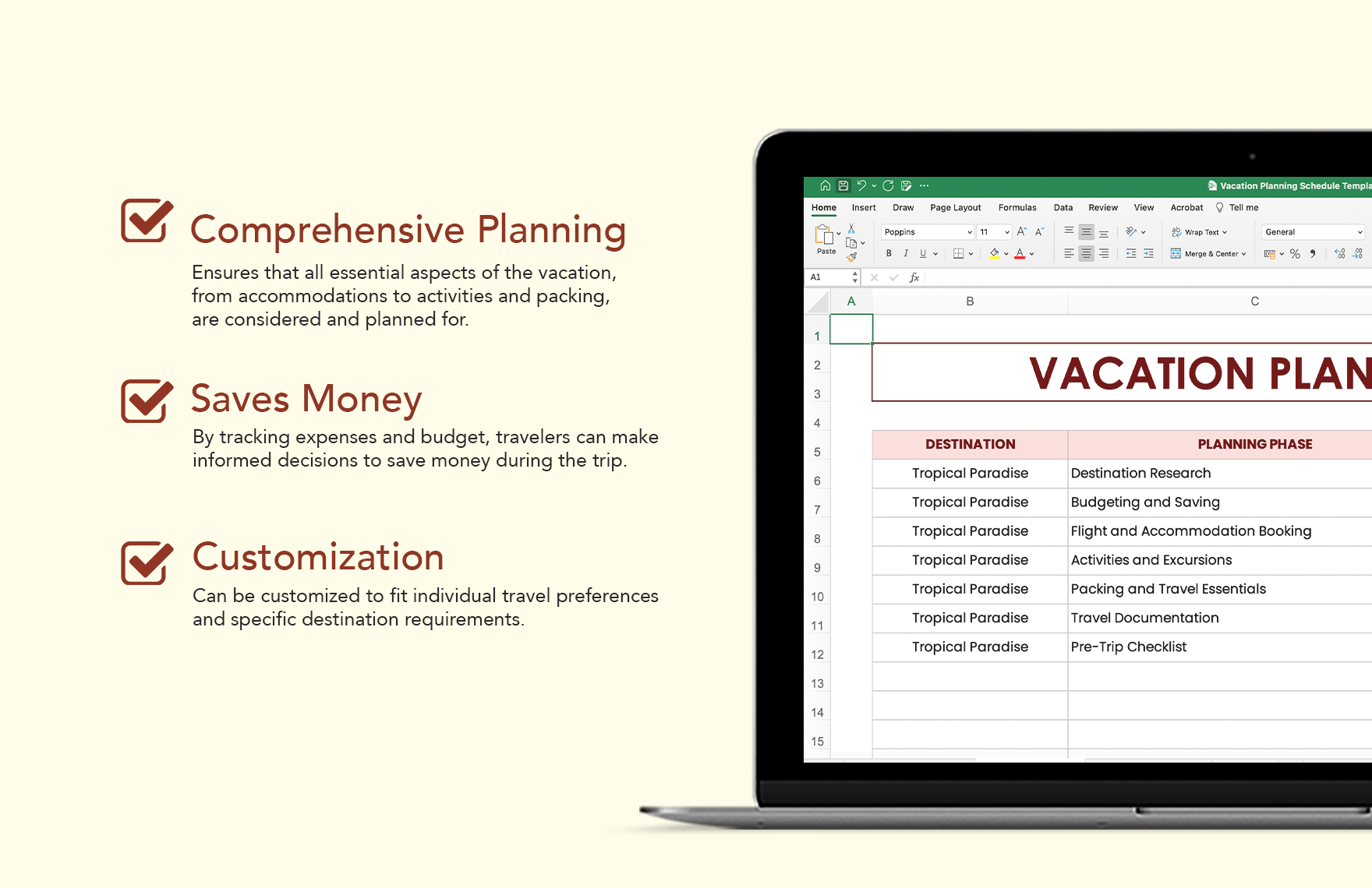 Vacation Planning Schedule Template