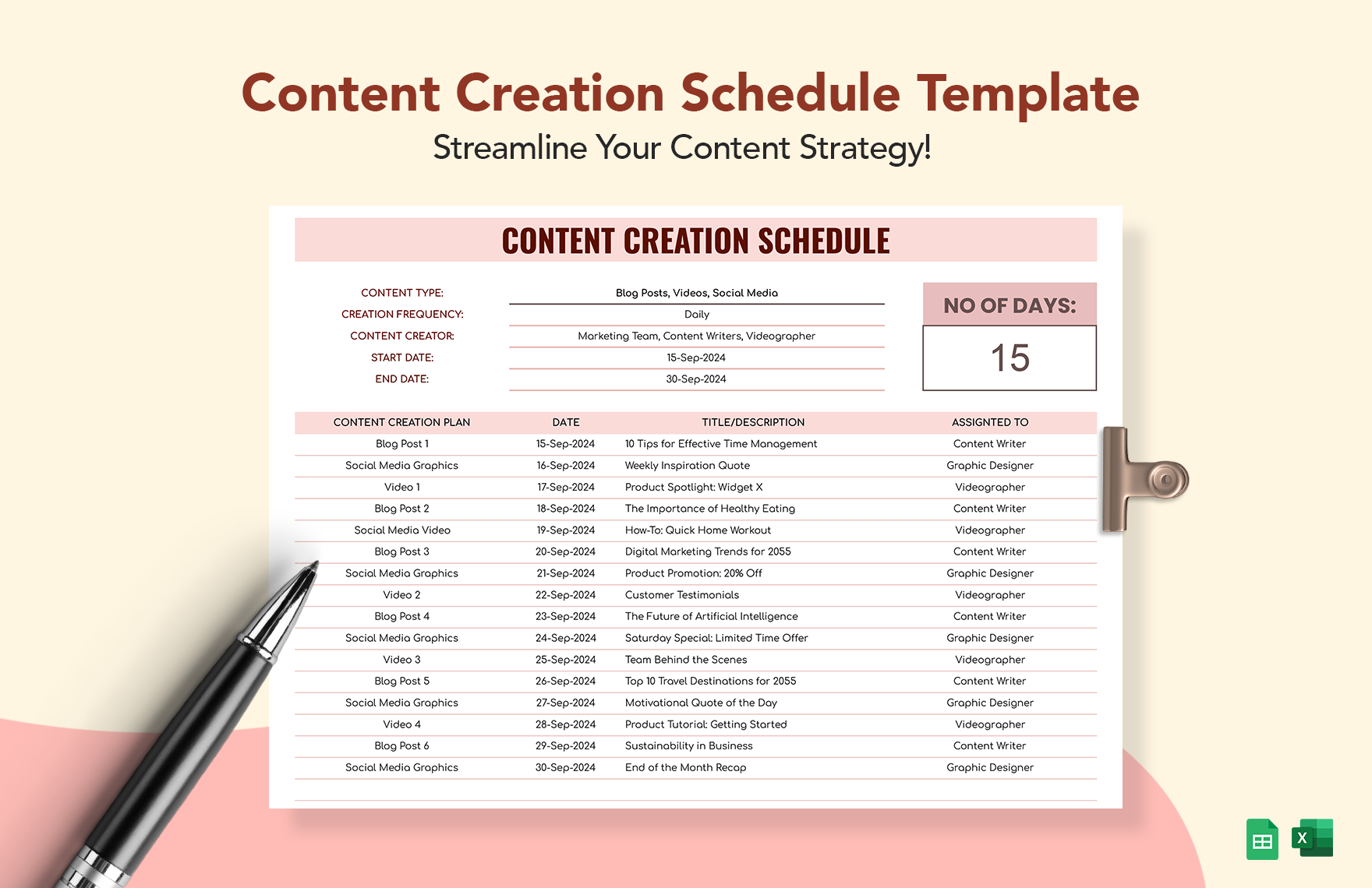Free Editable Schedule Templates In Excel To Download