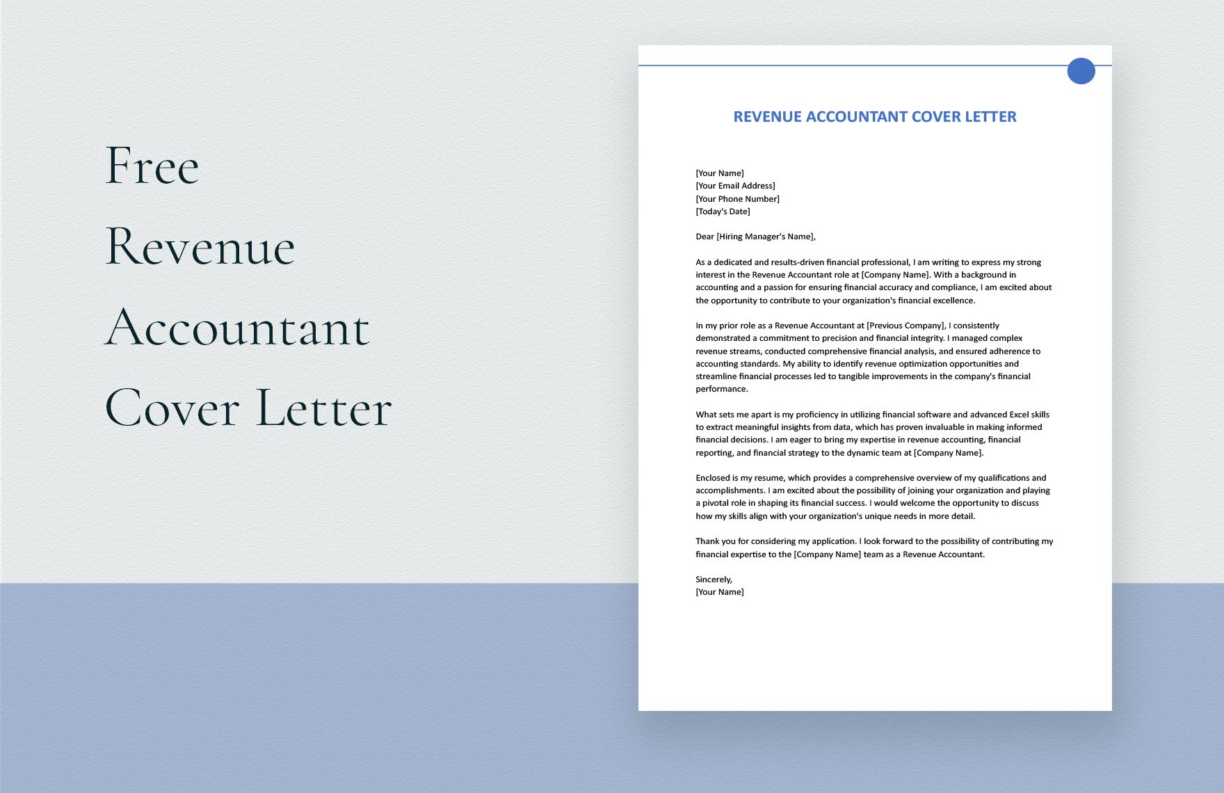 Revenue Accountant Cover Letter