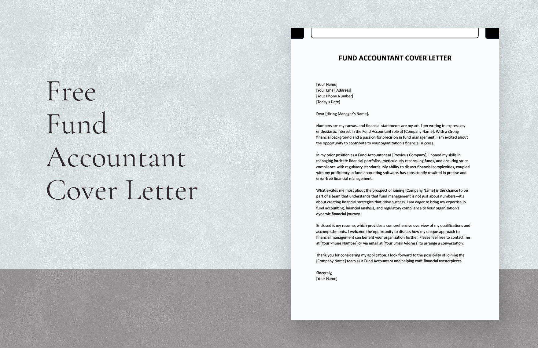 Fund Accountant Cover Letter in Word, Google Docs