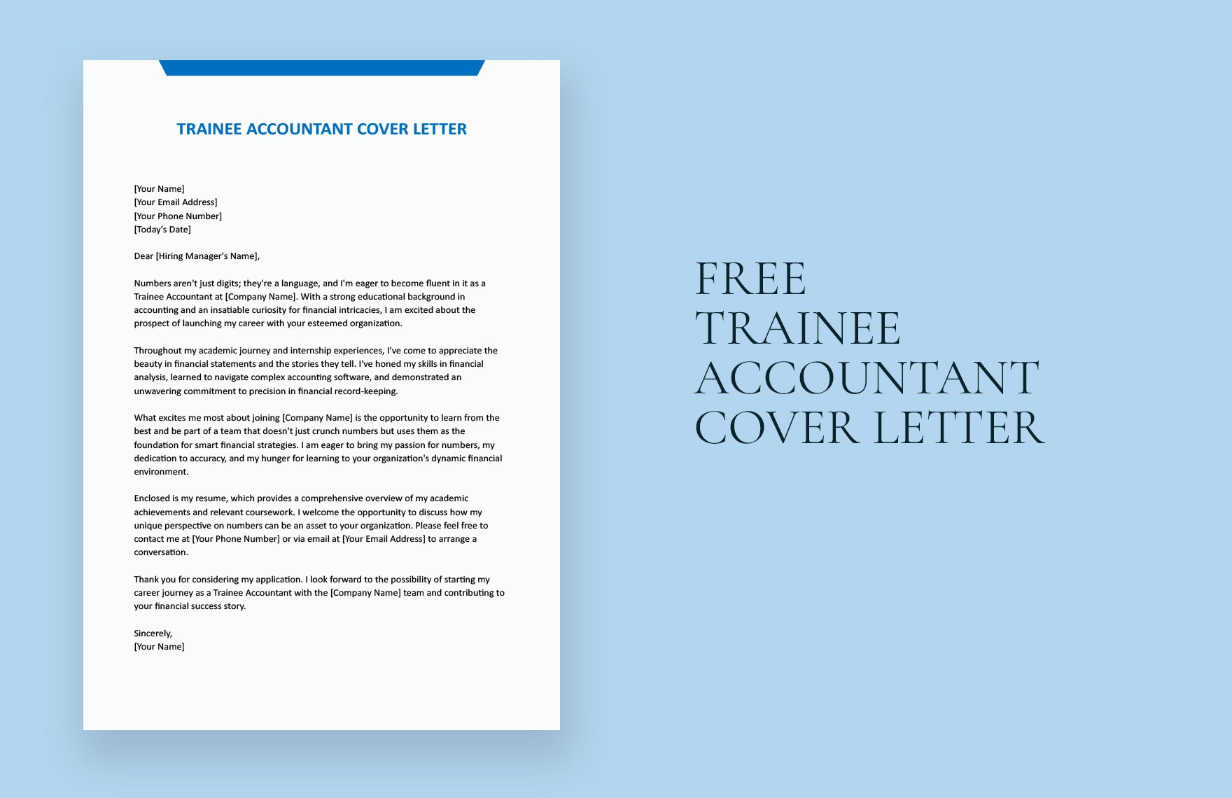 Trainee Accountant Cover Letter in Word, Google Docs