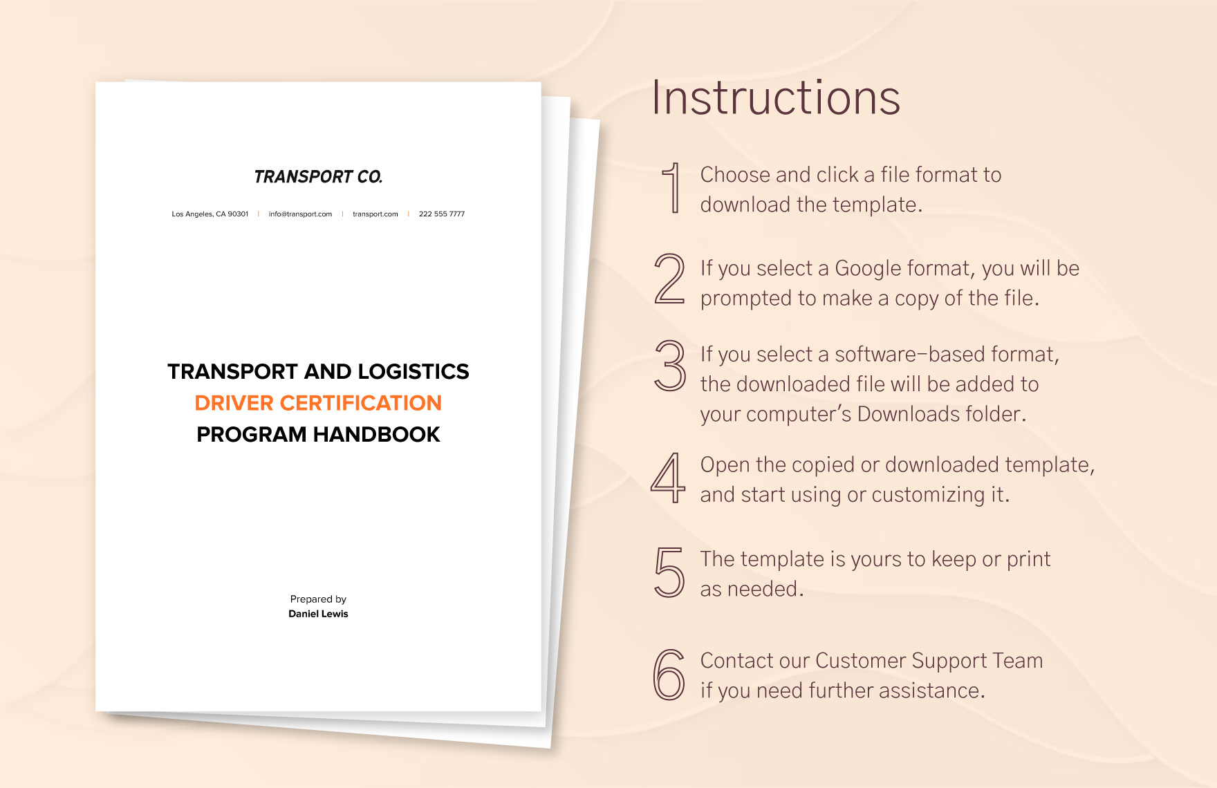 Transport and Logistics Driver Certification Program Handbook Template