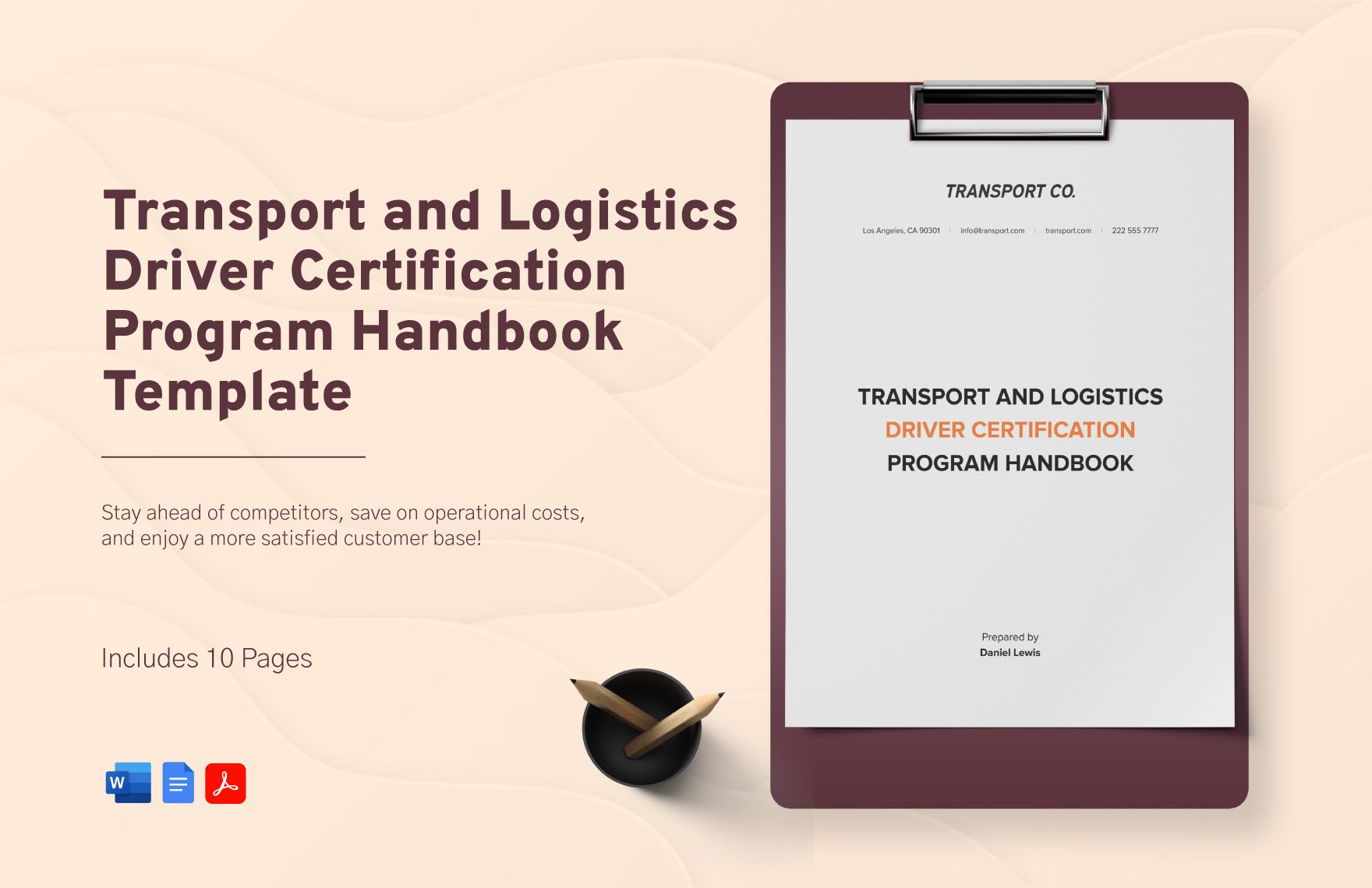 Transport and Logistics Driver Certification Program Handbook Template