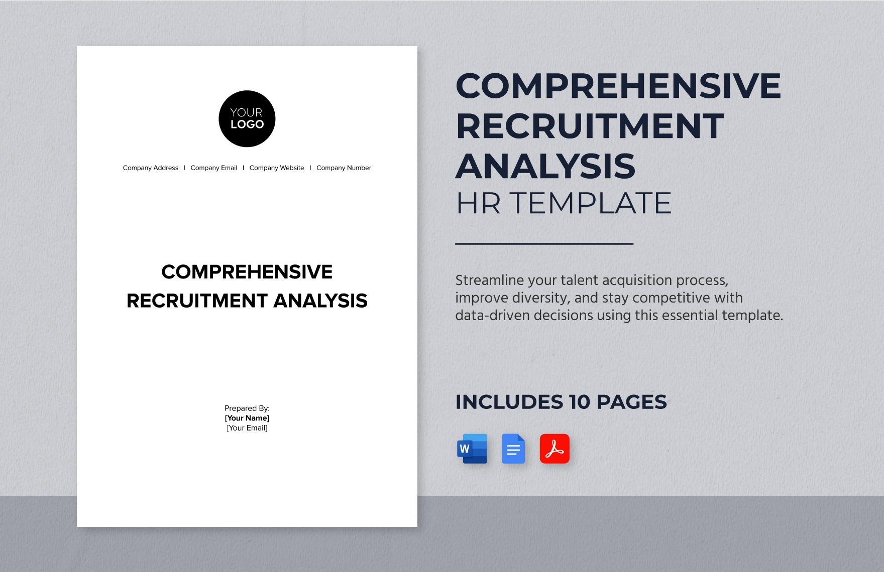 Comprehensive Recruitment Analysis HR Template in Word, Google Docs, PDF