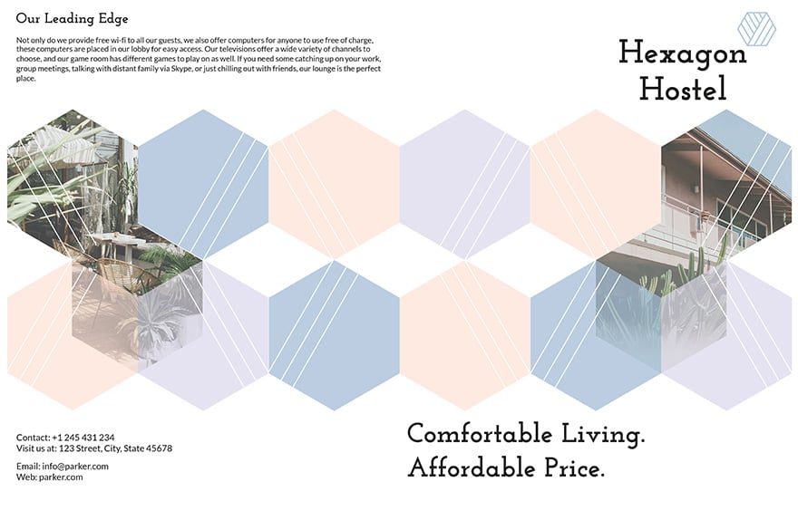 Hostel Bi-Fold Brochure Template