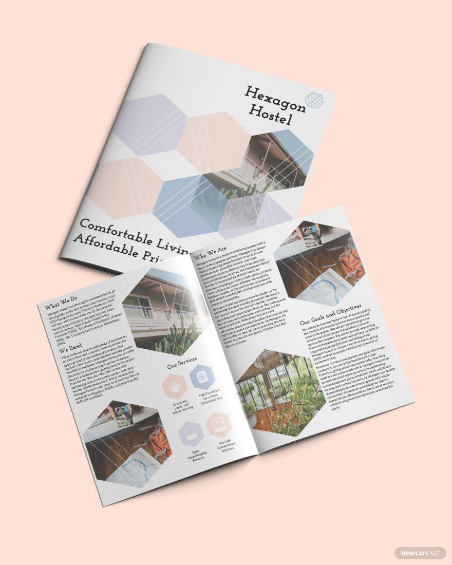 Hostel Bi-Fold Brochure Template in Word, Illustrator, PSD, Apple Pages, Publisher, InDesign