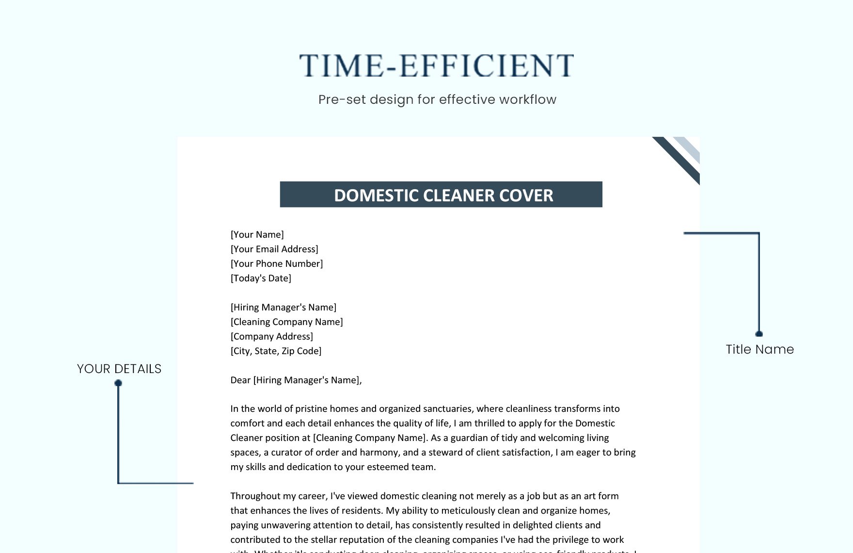 Domestic Cleaner Cover letter