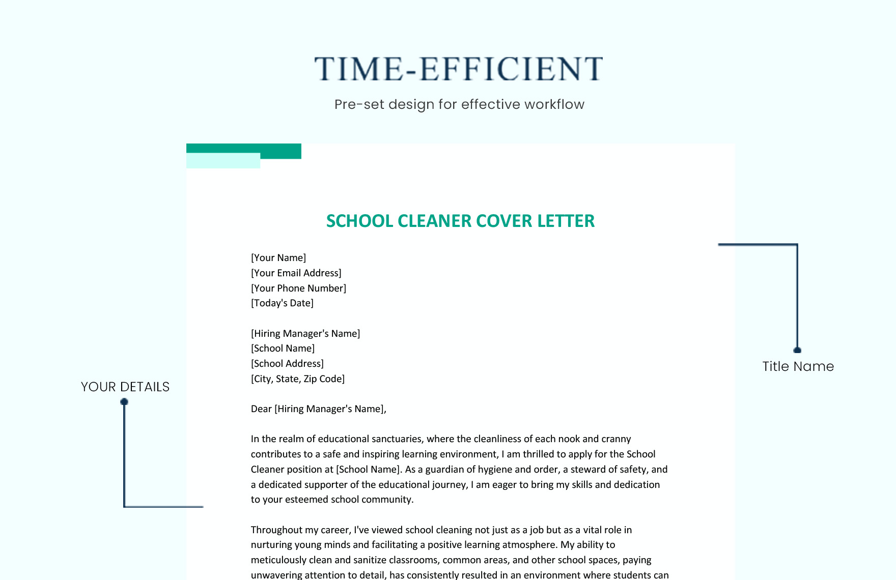 School Cleaner Cover Letter